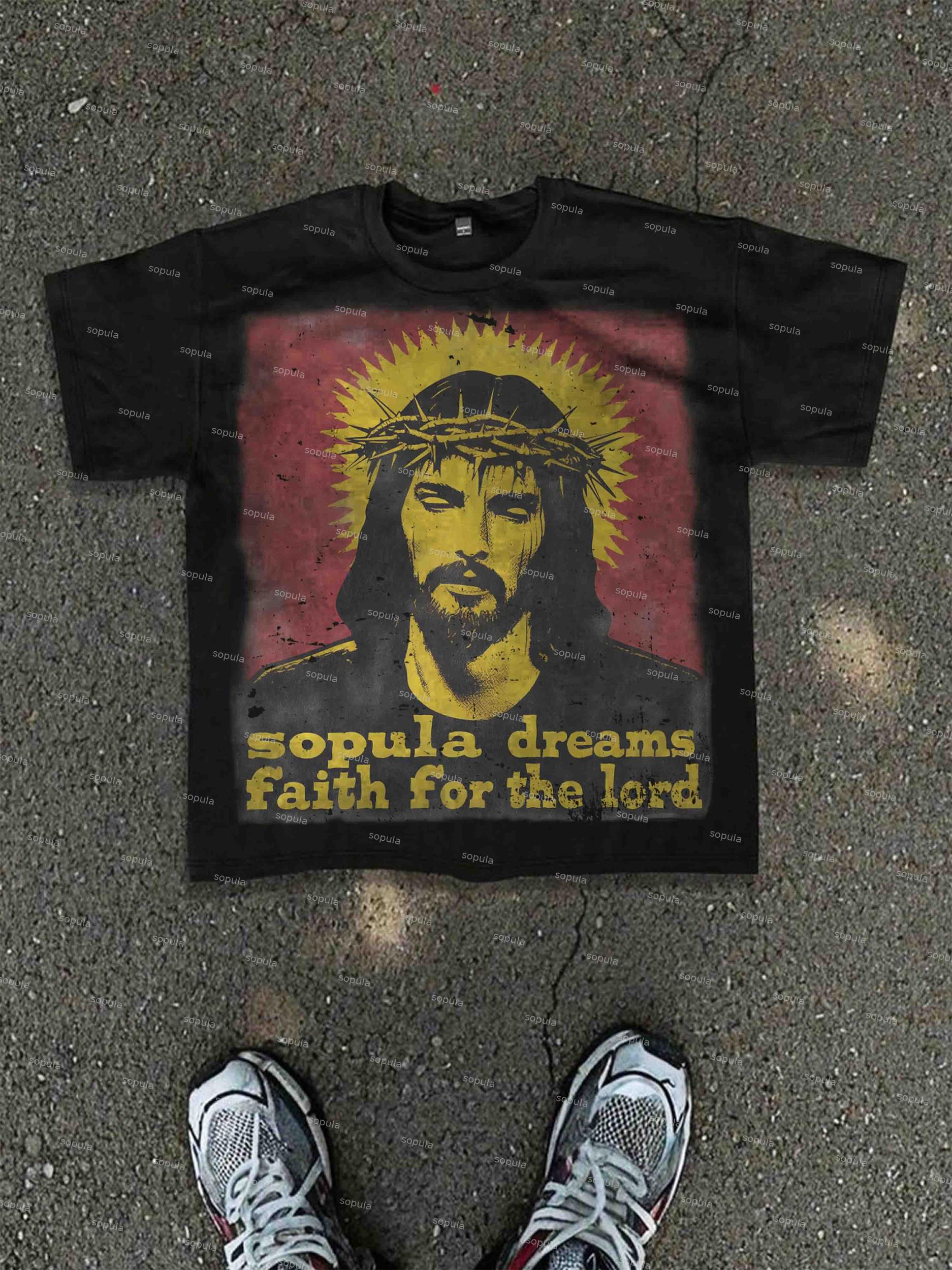 Faith For The Lord Vintage Graphic Cotton T-shirt Product Image