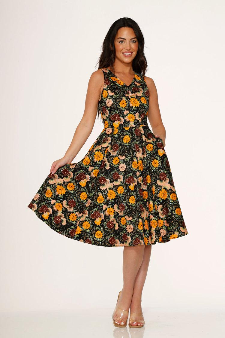 Yellow Floral Swing Dress Product Image