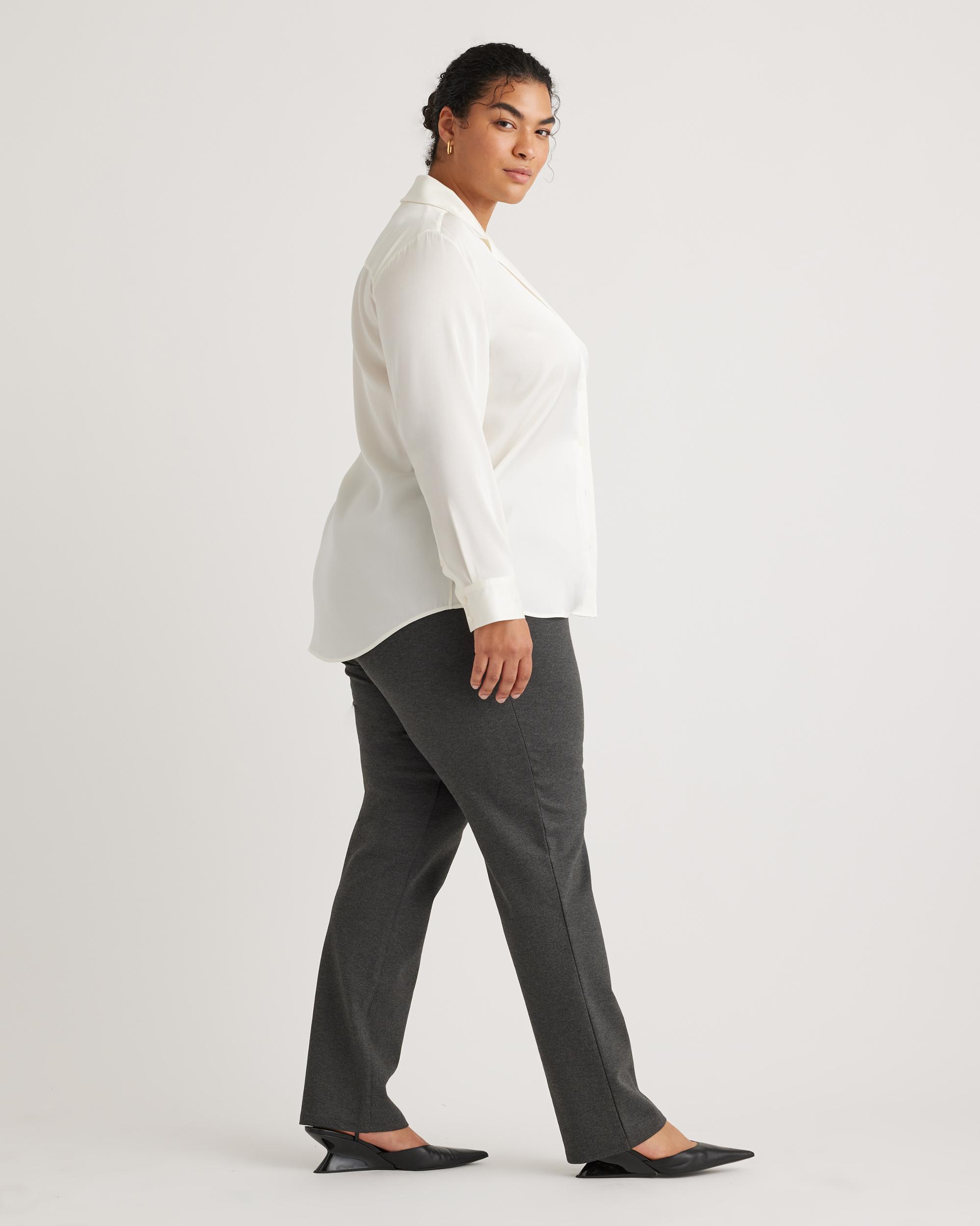 Quince | Women's Washable Stretch Silk Notch Collar Blouse Product Image