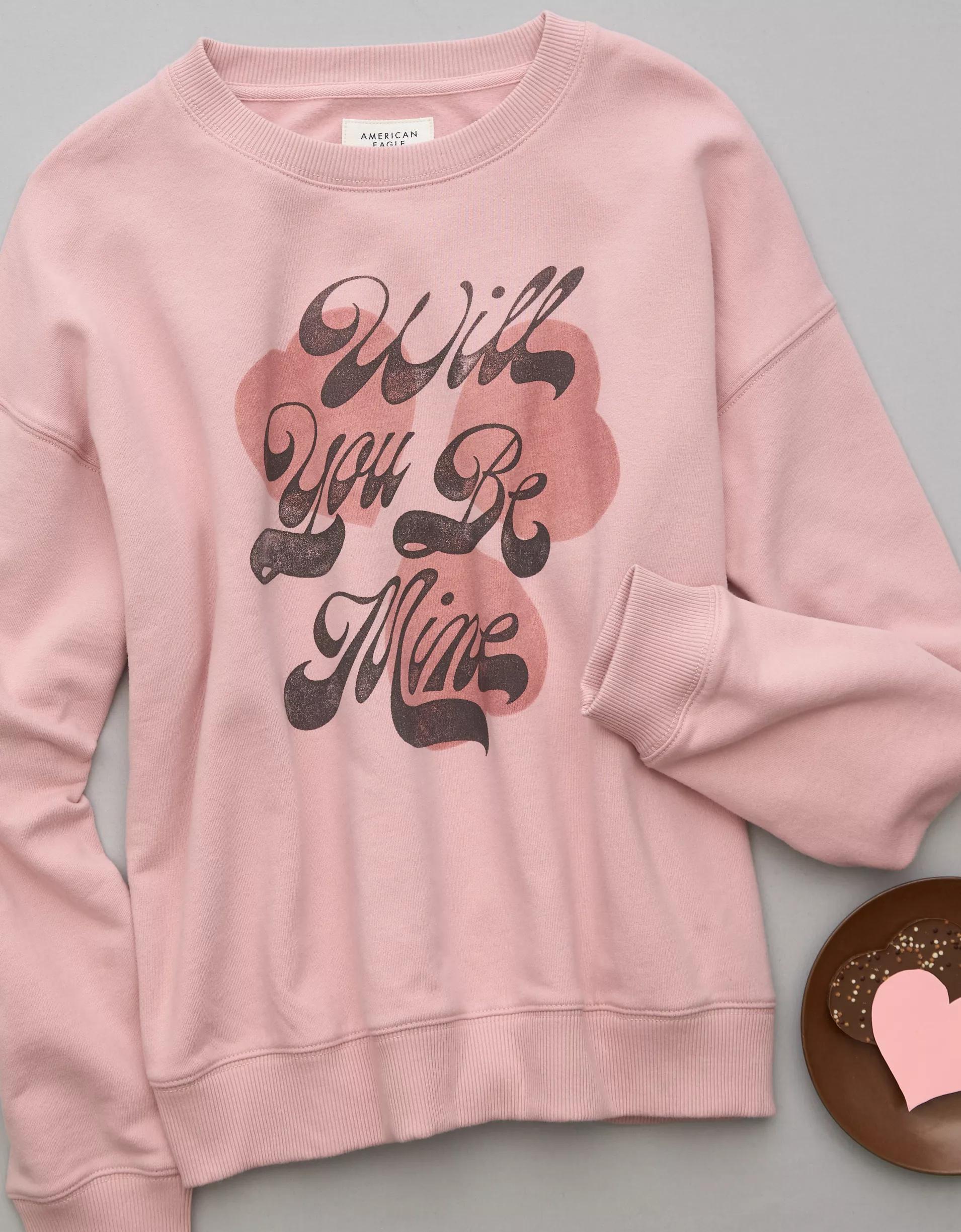 AE Valentine's Day Graphic Relaxed Crew Neck Sweatshirt Product Image