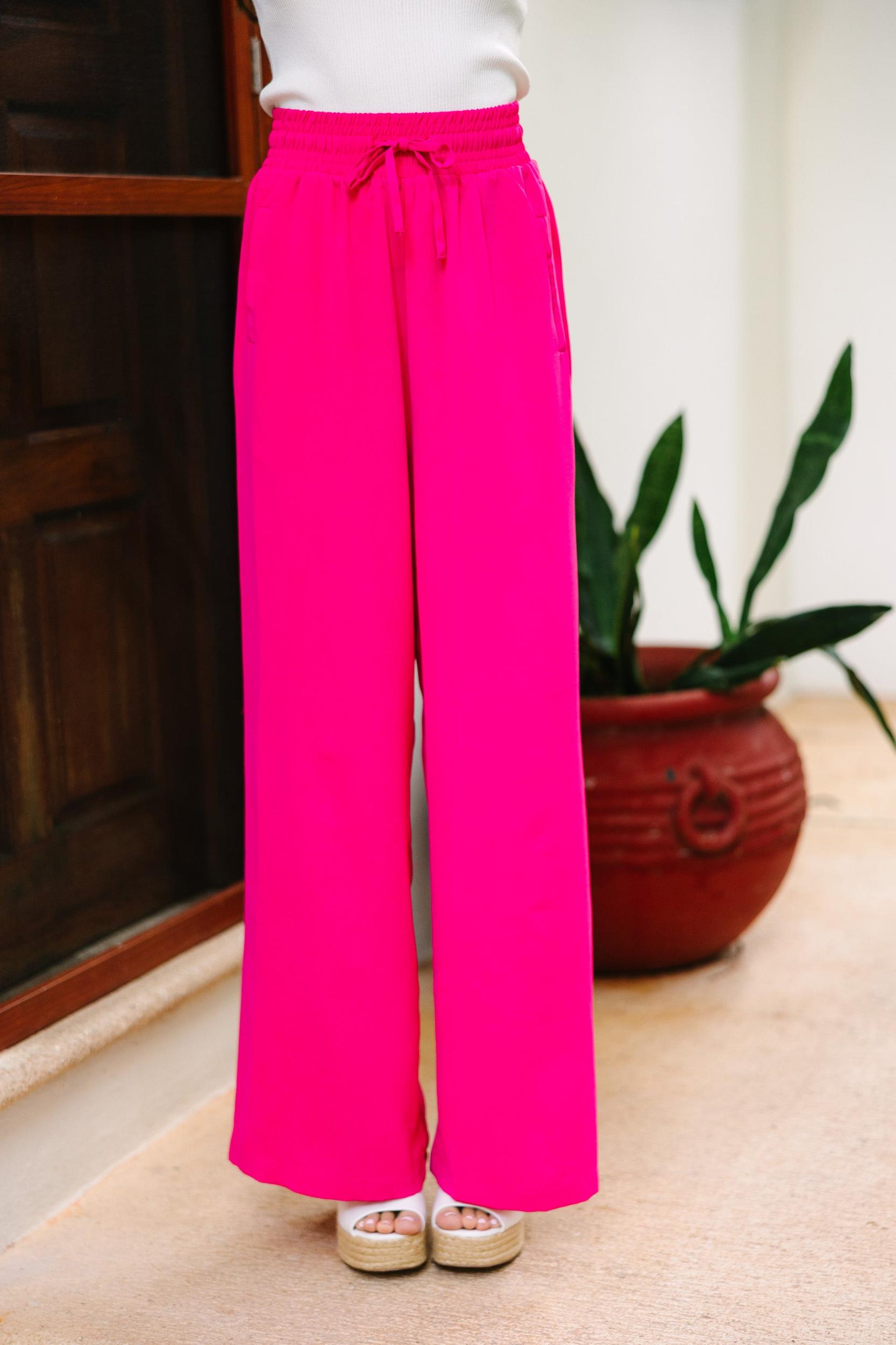 On My Heart Fuchsia Pink Wide Leg Pants Female Product Image