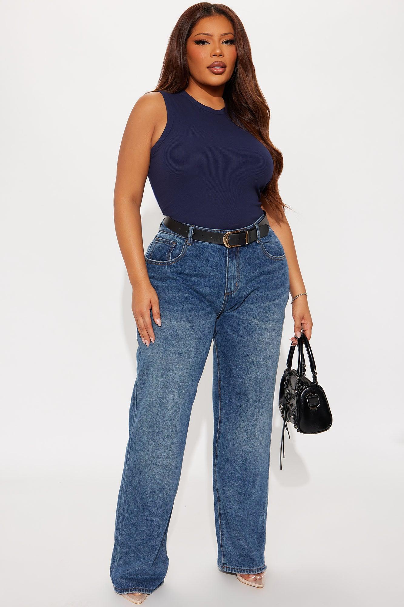 Lily Ribbed Tank - Navy Female Product Image