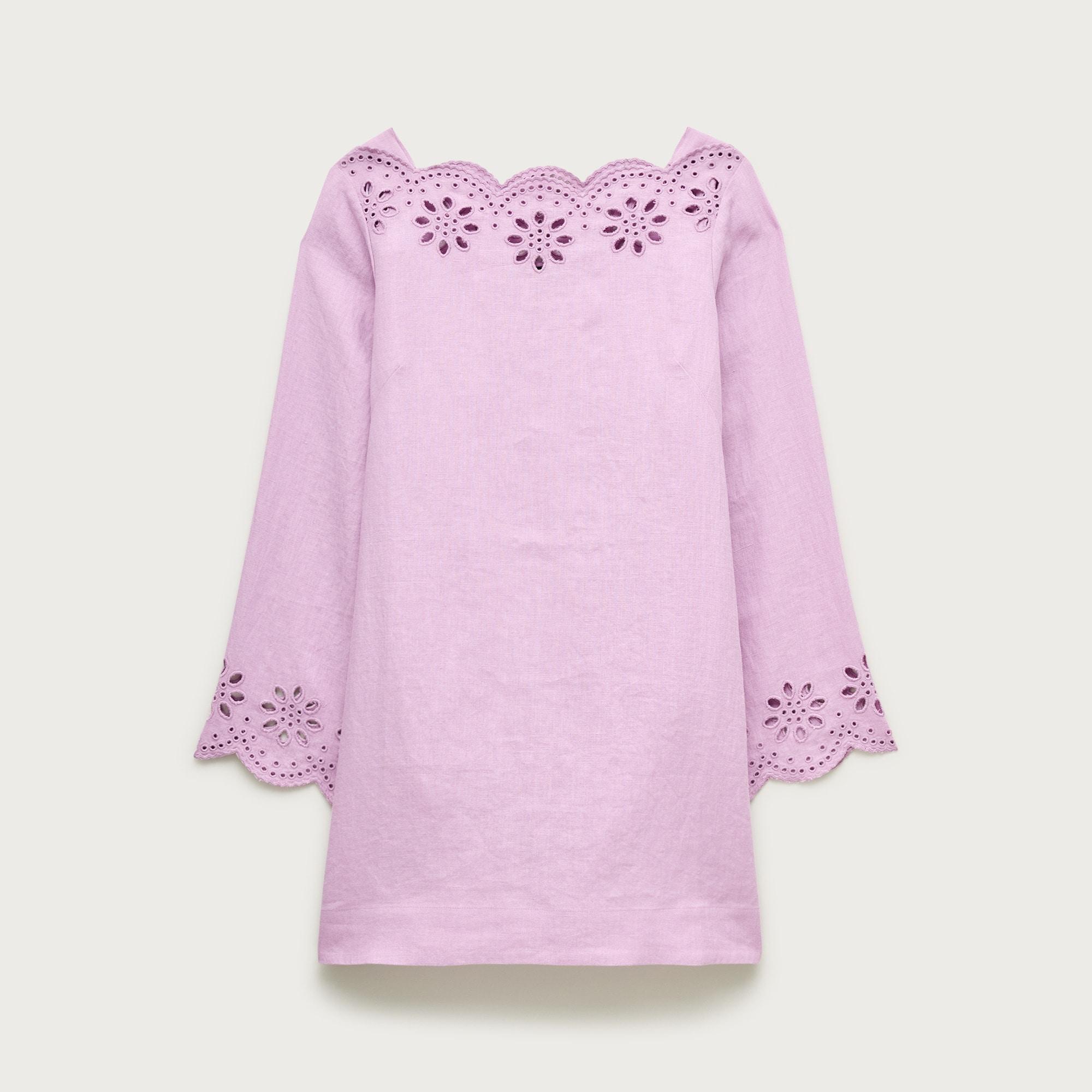 Scallop-trim eyelet popover dress Product Image
