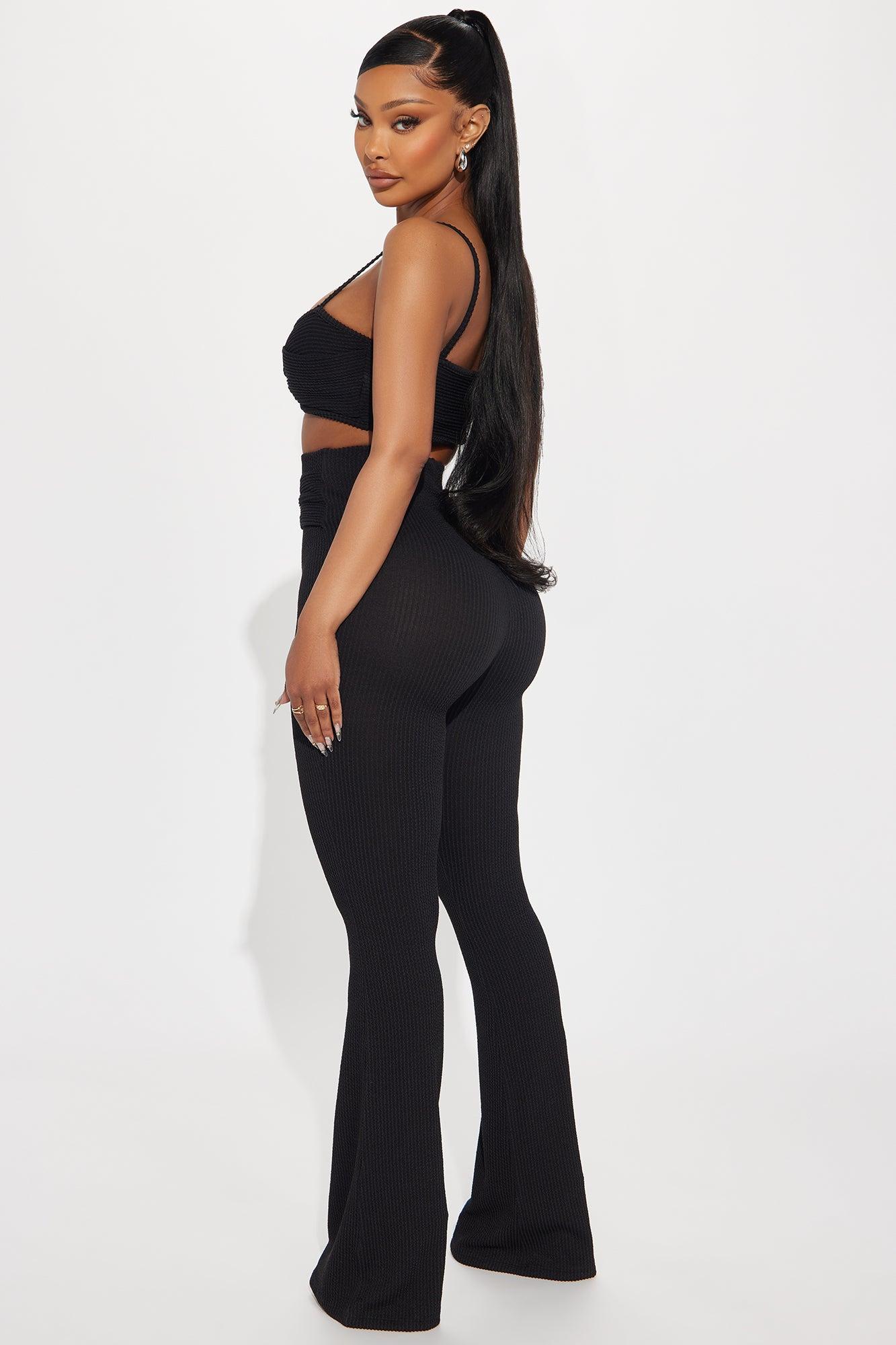 Trend Setter Textured Pant Set - Black Product Image