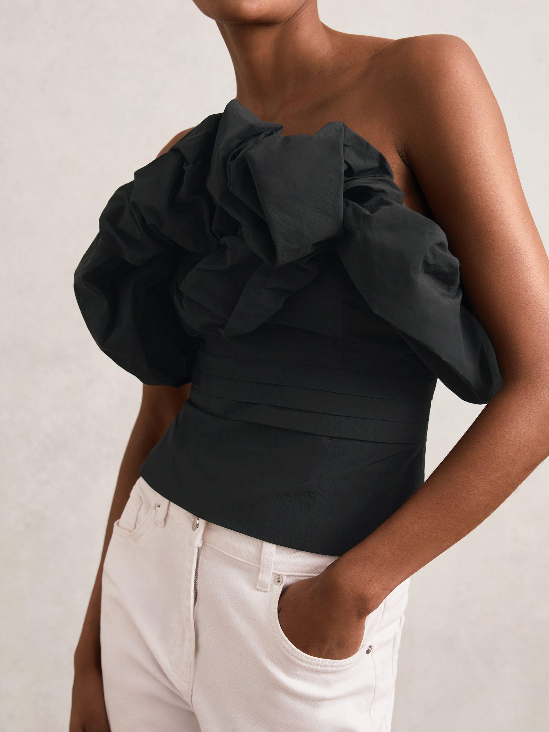 Sculptural Strapless Top in Black Product Image