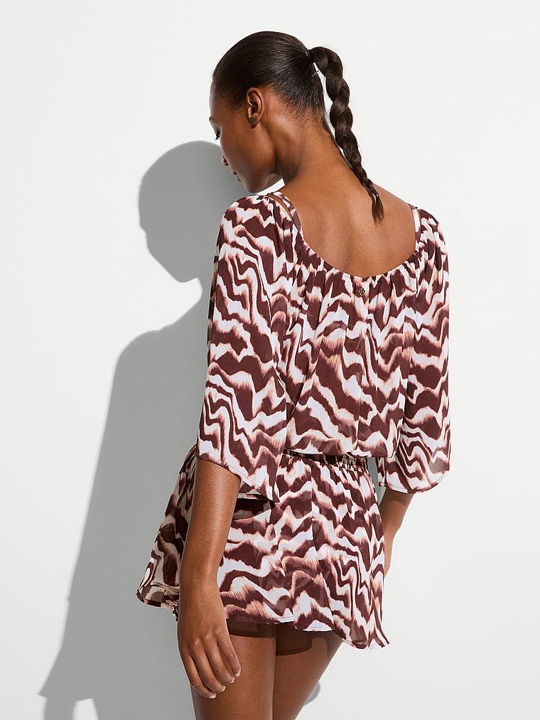 Beachwear Sheer Crinkle Smocked Mini Dress Product Image