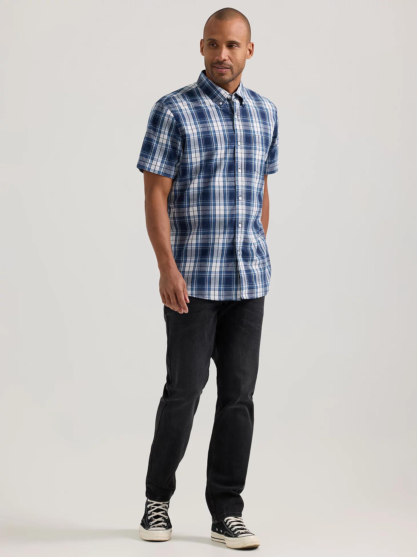 Men's Short Sleeve Madras Plaid Button Down Shirt | Men's Tops & Tees | Lee® Product Image