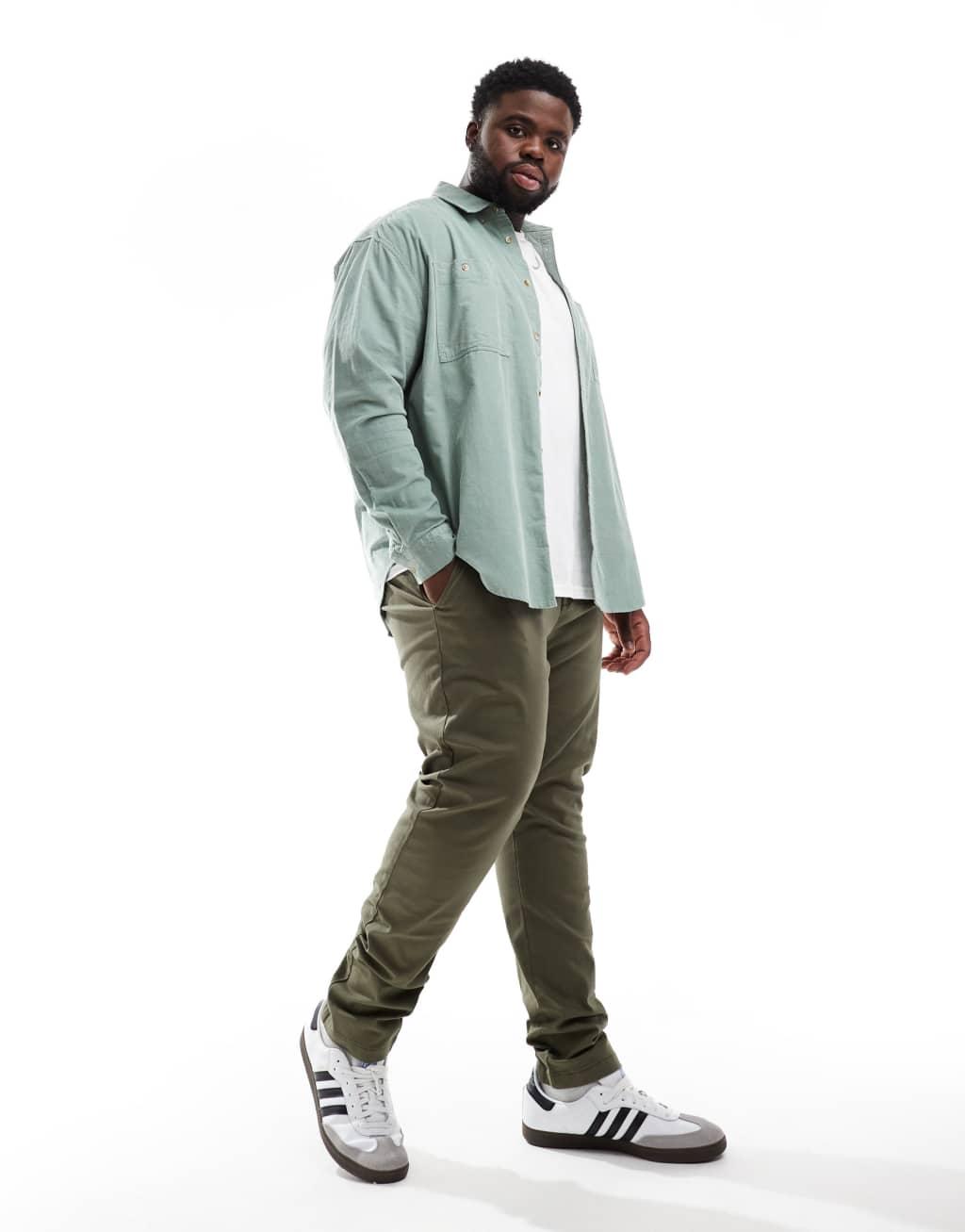 ASOS DESIGN skinny fit chinos in khaki Product Image