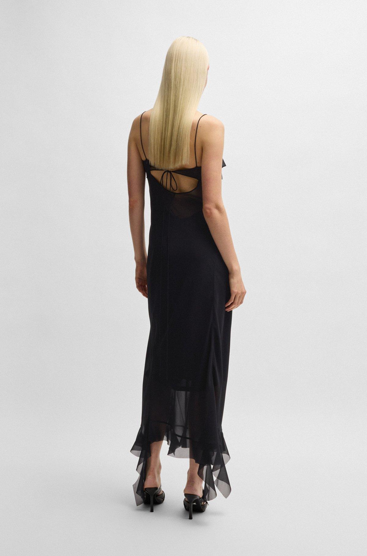 Cowl-neck regular-fit dress with ruffle trim Product Image