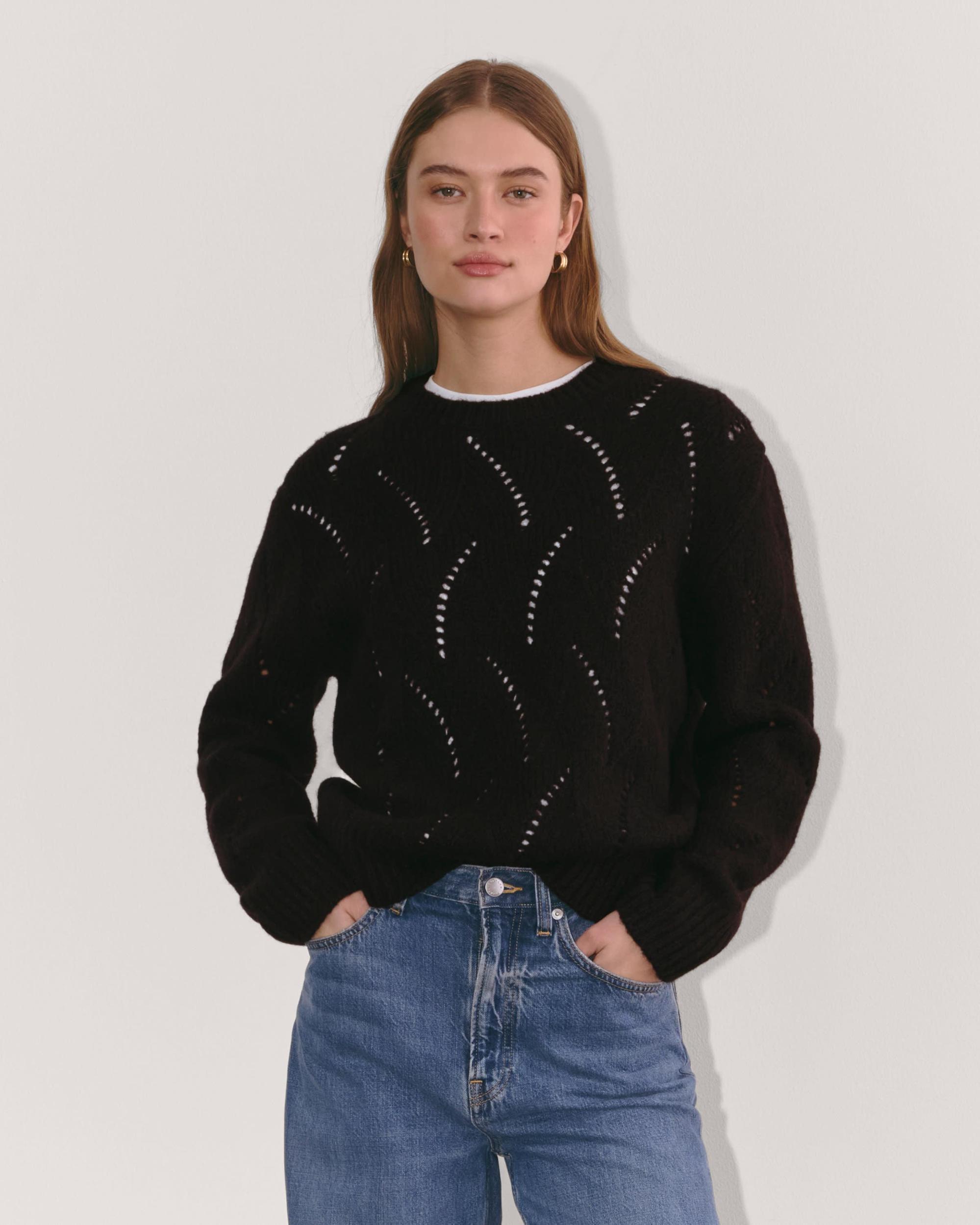 Womens Pointelle Sweater in Cloud by Everlane Product Image