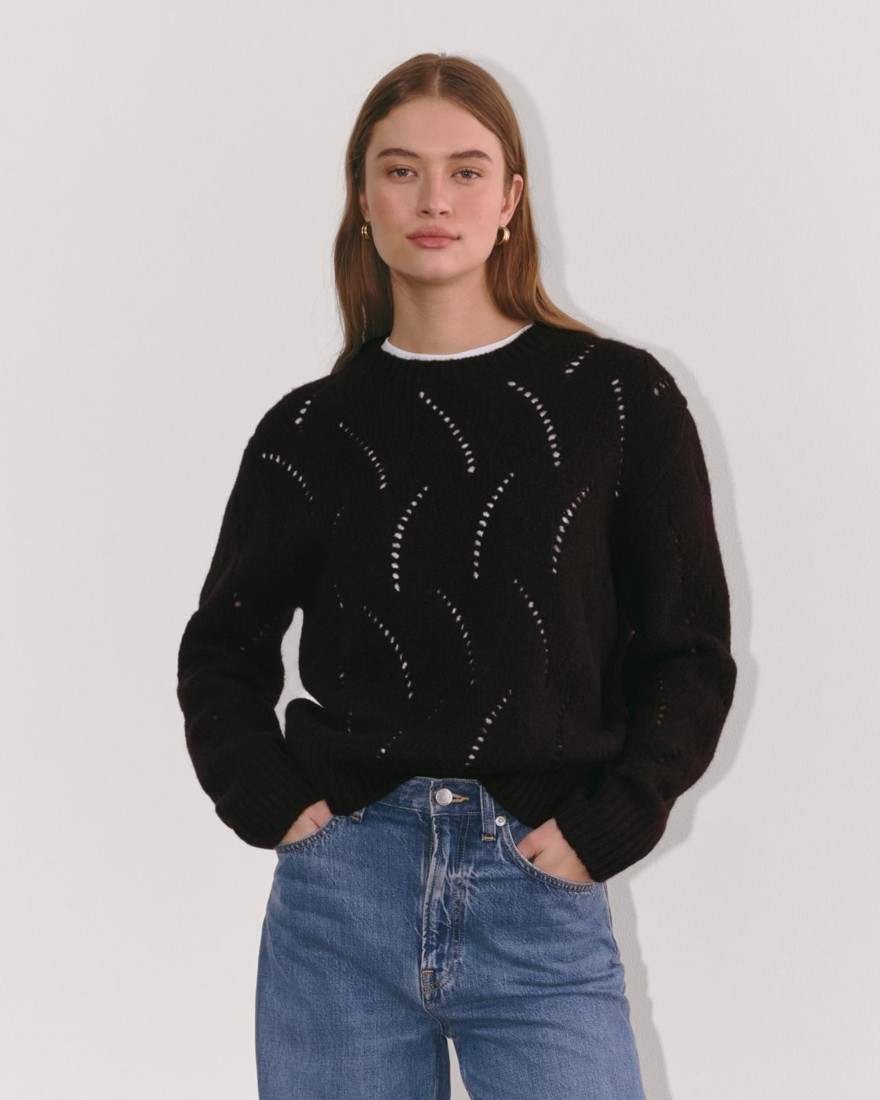 Womens Pointelle Sweater in Cloud by Everlane Product Image