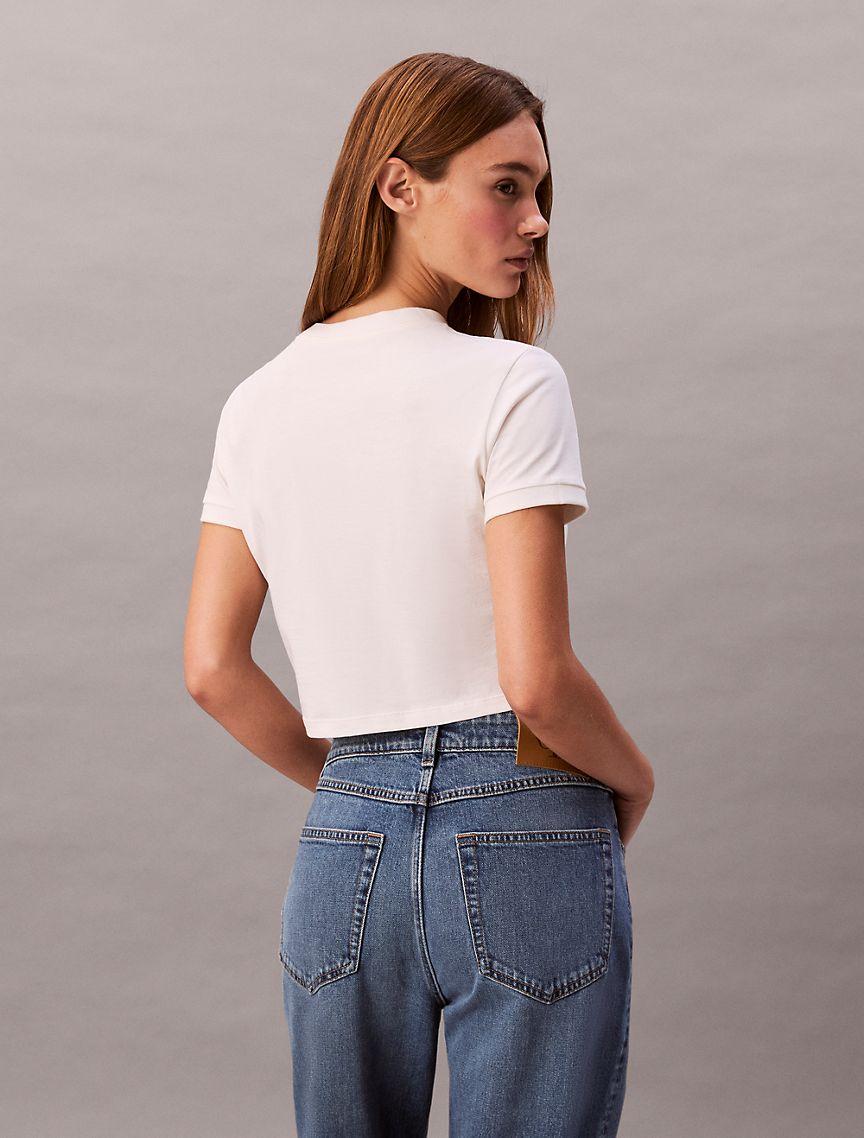 Logo Graphic Cropped Slim T-Shirt Product Image