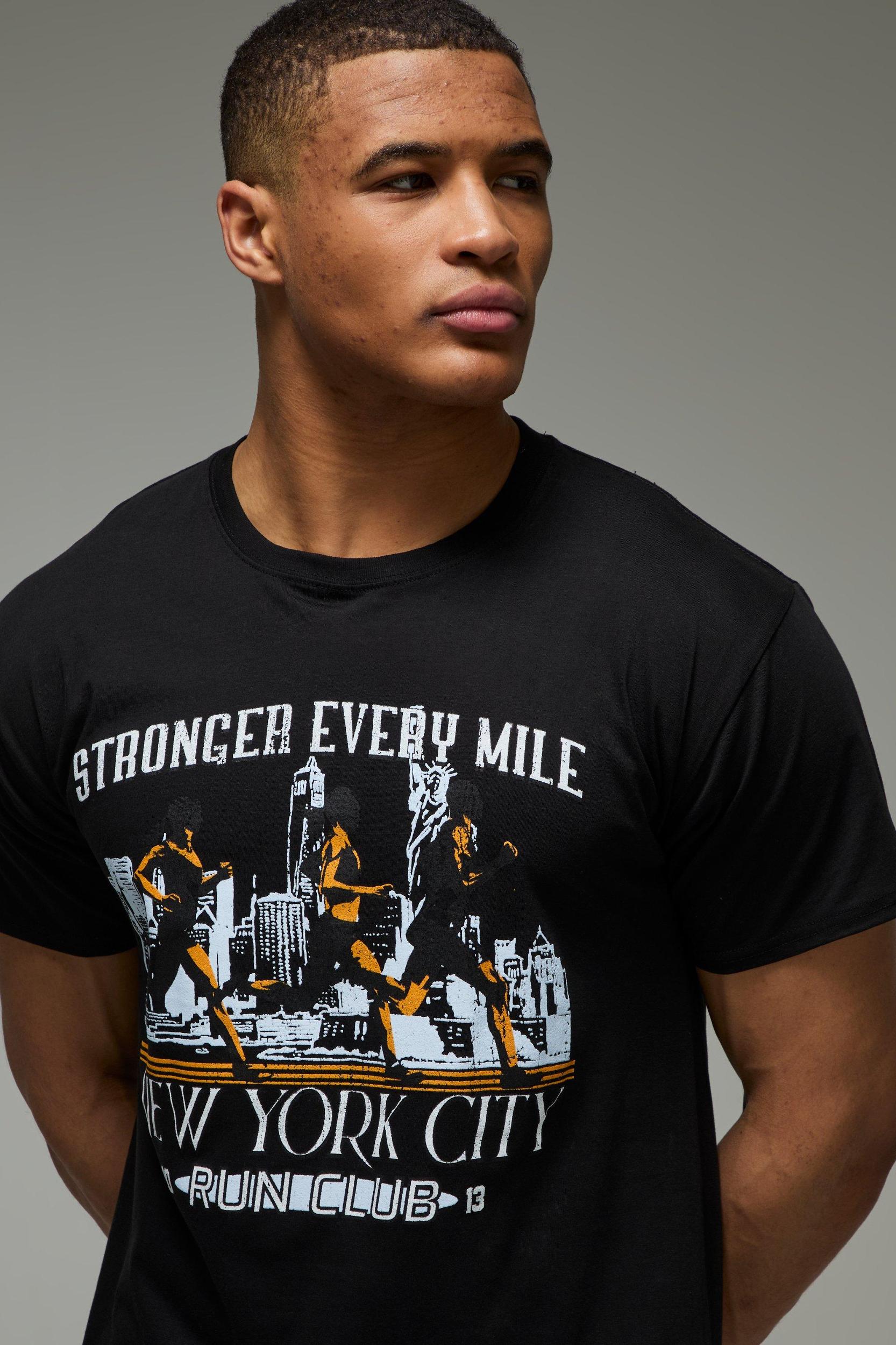 MAN Active Regular Fit NYC Run Club T-Shirt | boohooMAN USA Product Image