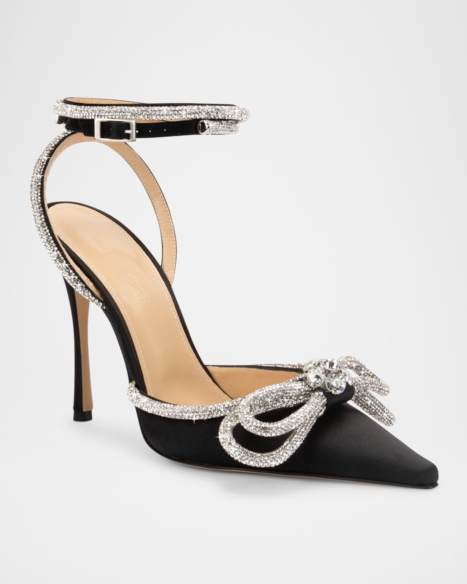 Stass Double Bow Ankle-Strap Pumps Product Image