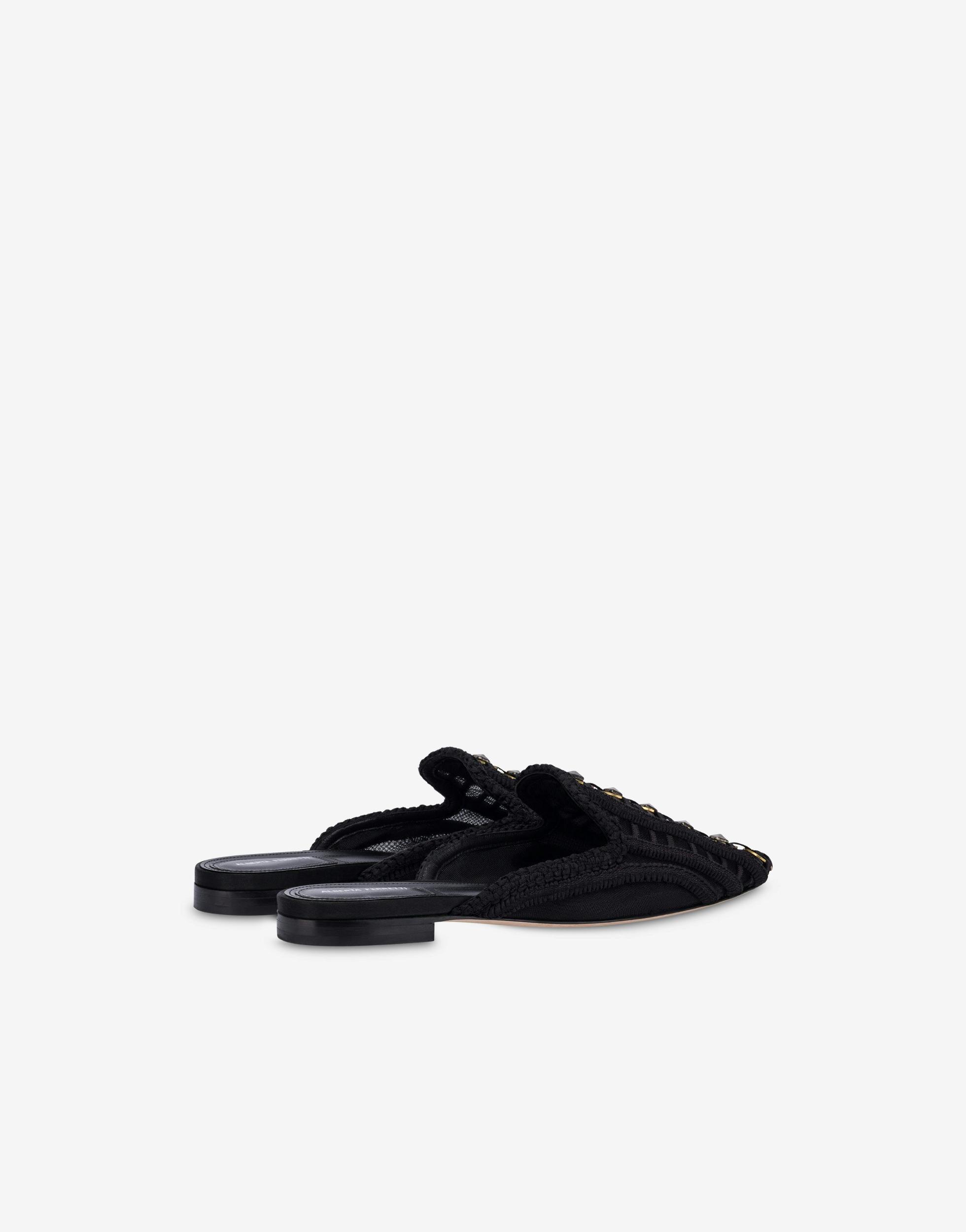 Mia net mules with embroidery Product Image