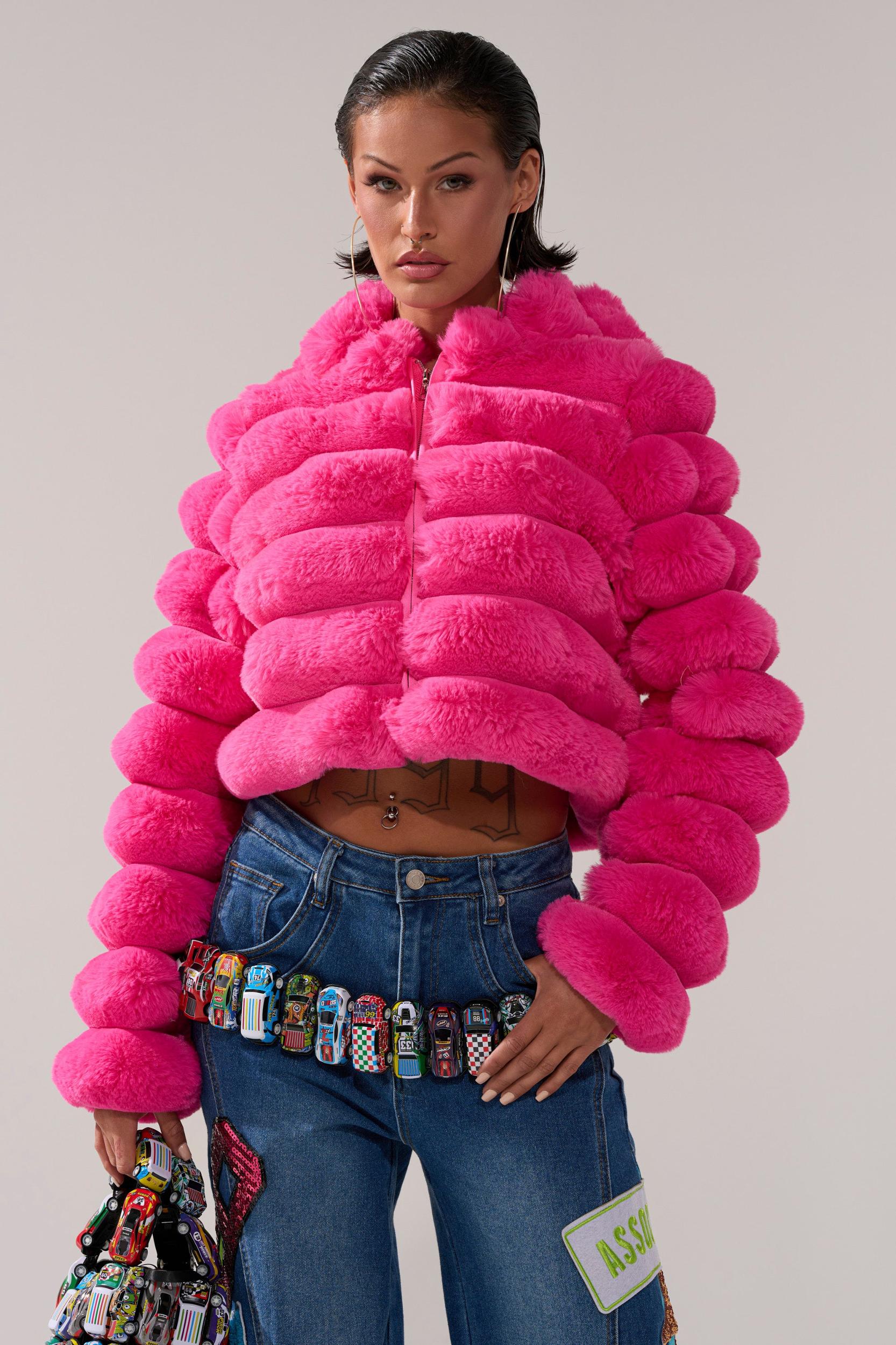 POPCORN FAUX FUR IN PINK Product Image