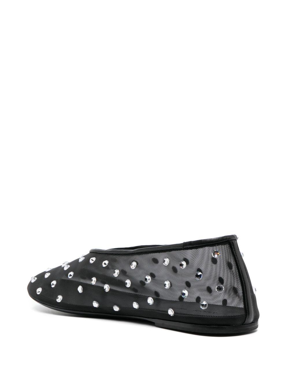KHAITE Marcy Crystal-embellished Mesh Flats In Black Product Image
