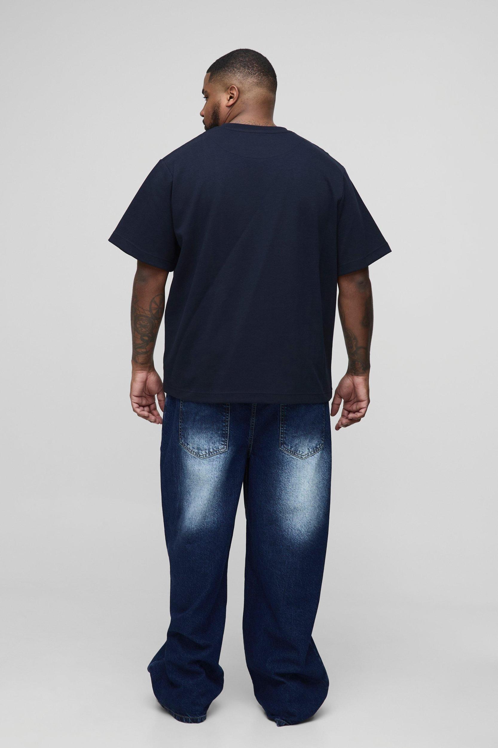 Plus Washed Multi Rip Relaxed Fit Jeans | boohooMAN USA Product Image