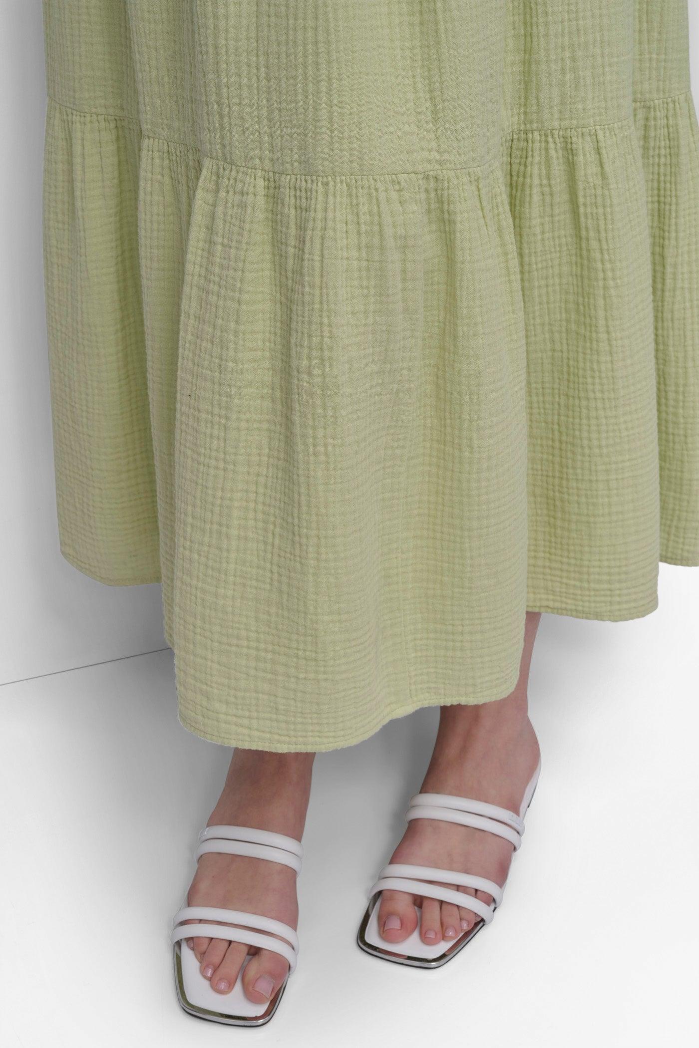 GAUZE TIERED SMOCKED DRESS Product Image