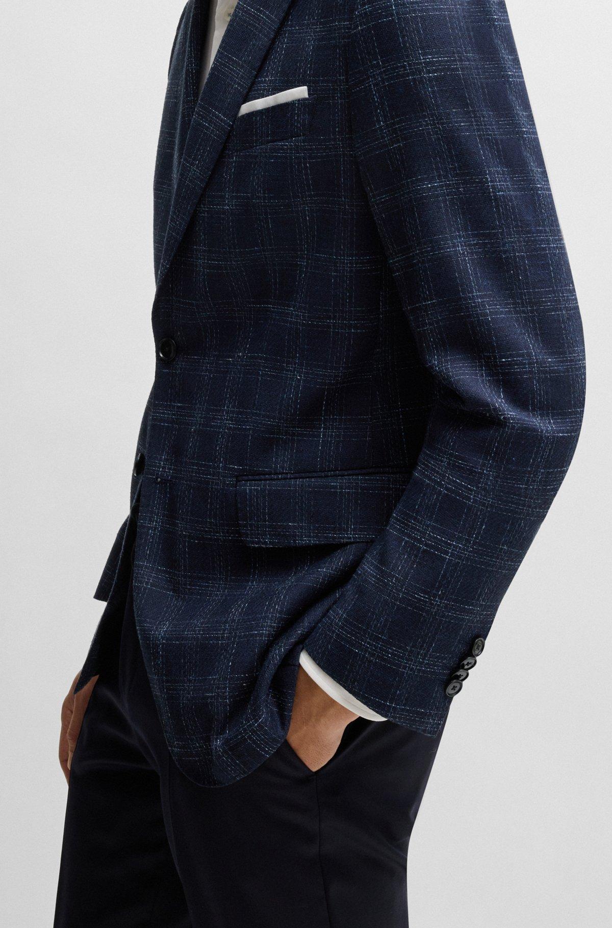 Slim-fit suit jacket in a checked wool blend Product Image