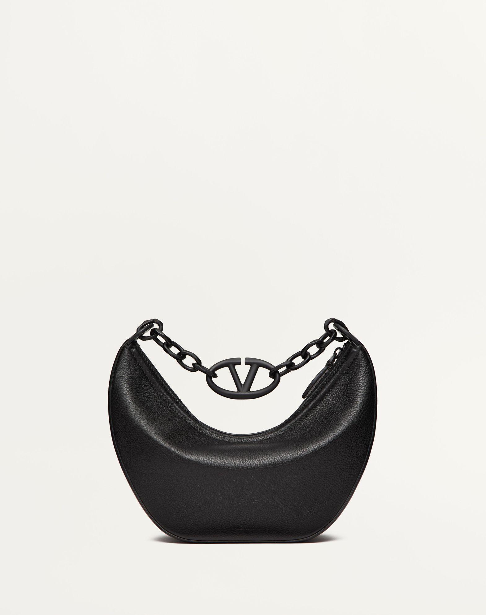 Vlogo Moon Small Hobo Bag In Grainy Calfskin With Chain Product Image