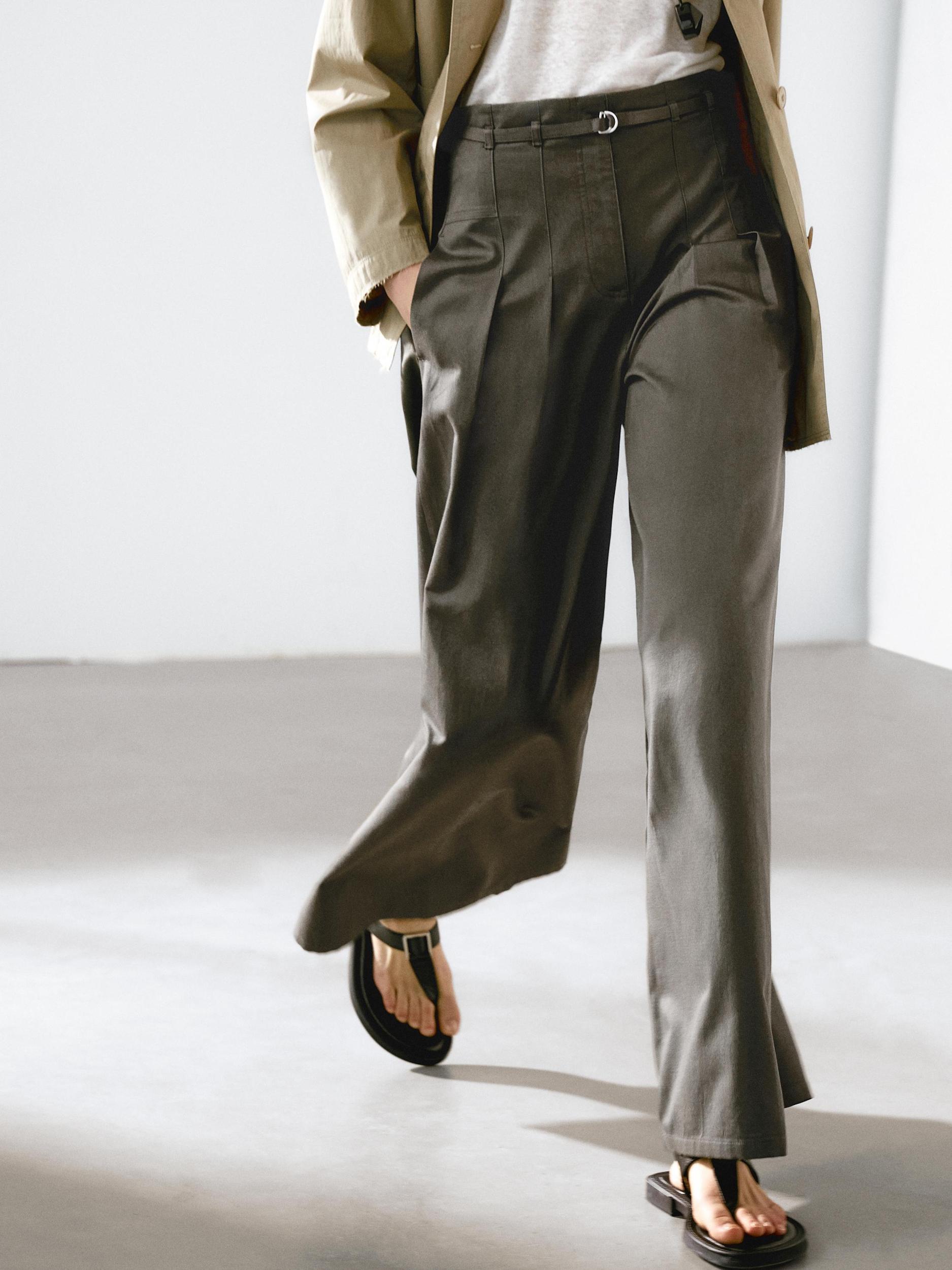 Cotton blend palazzo trousers Product Image