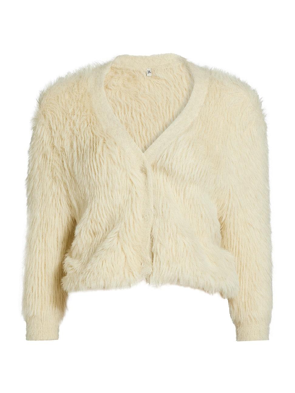 Womens Balloon Faux-Fur Cardigan Product Image