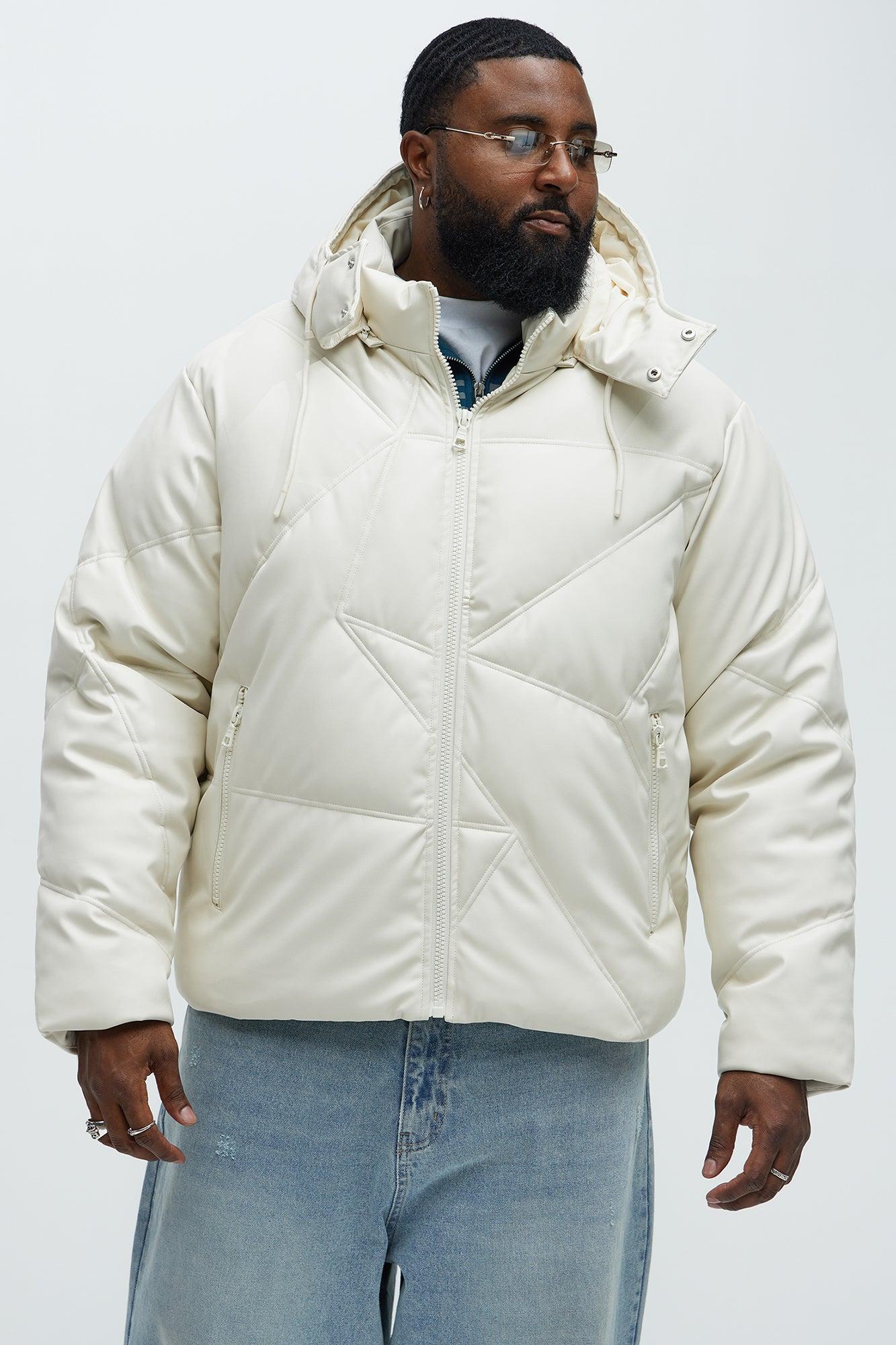 Looking For Me Padded Hood Puffer - White Male Product Image