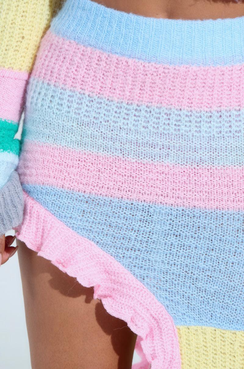 PRETTY LIKE ME SWEATER STRIPE SKIRT Product Image