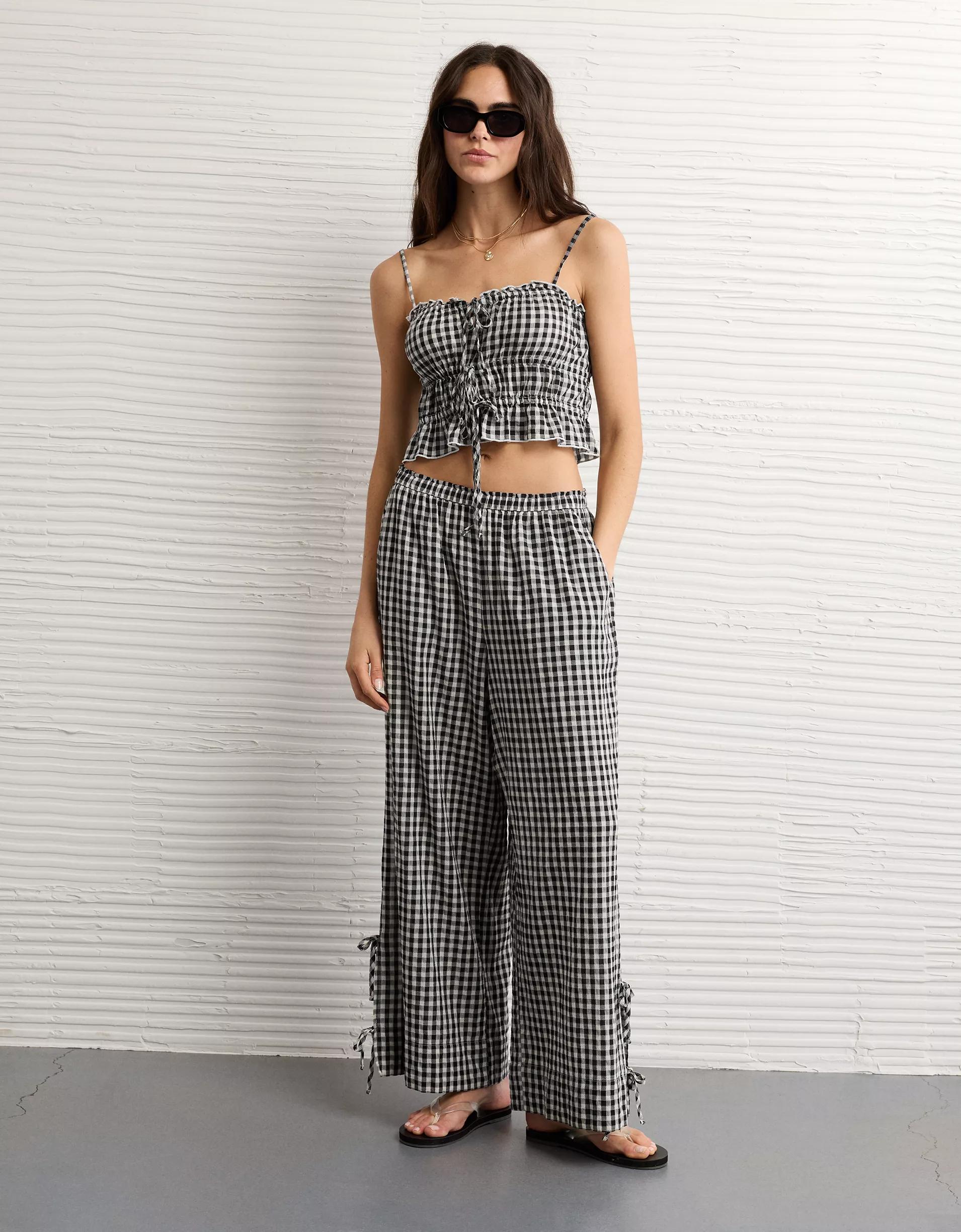 AE Tiered Ruched Tank Top Product Image