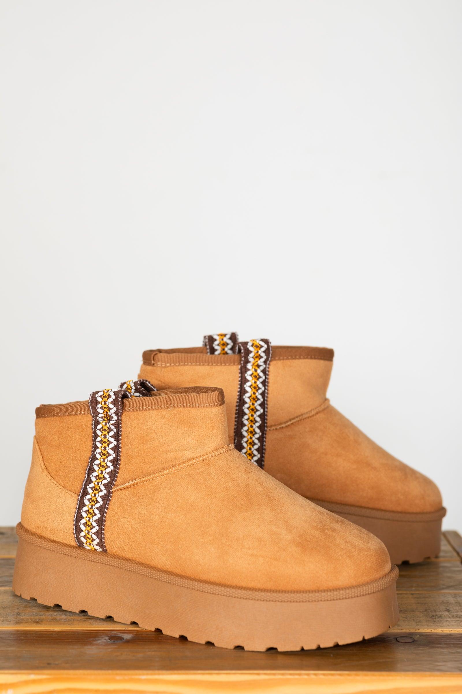 Fur Platform Bootie With Detail Trim Product Image