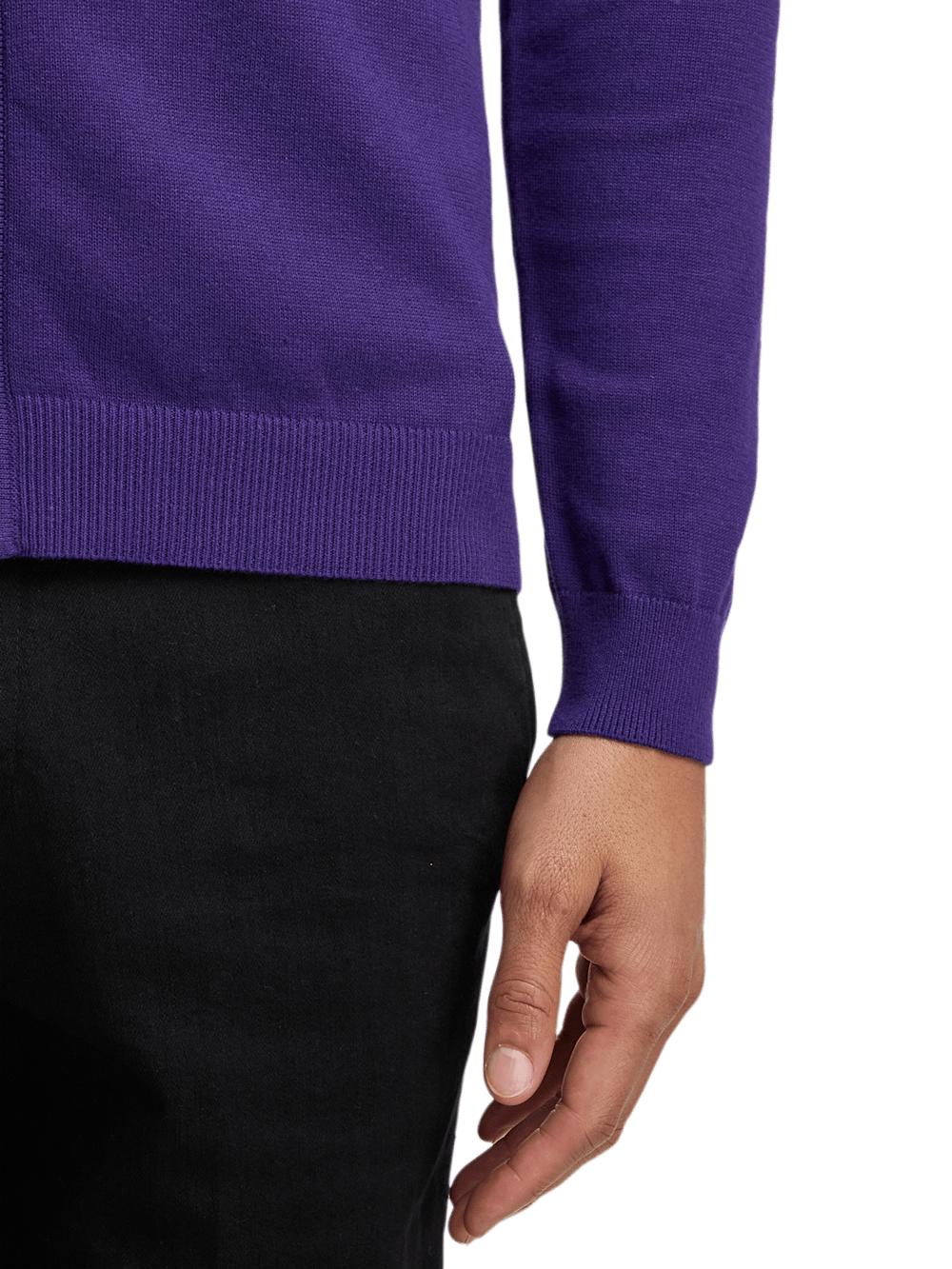 Cotton Full Zip Polo - Purple Product Image