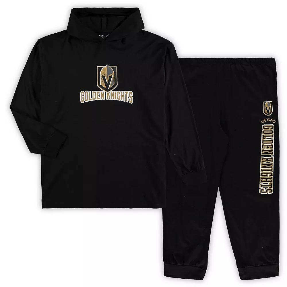 Men's Concepts Sport Black Vegas Golden Knights Big & Tall Pullover Hoodie & Joggers Sleep Set,  Product Image