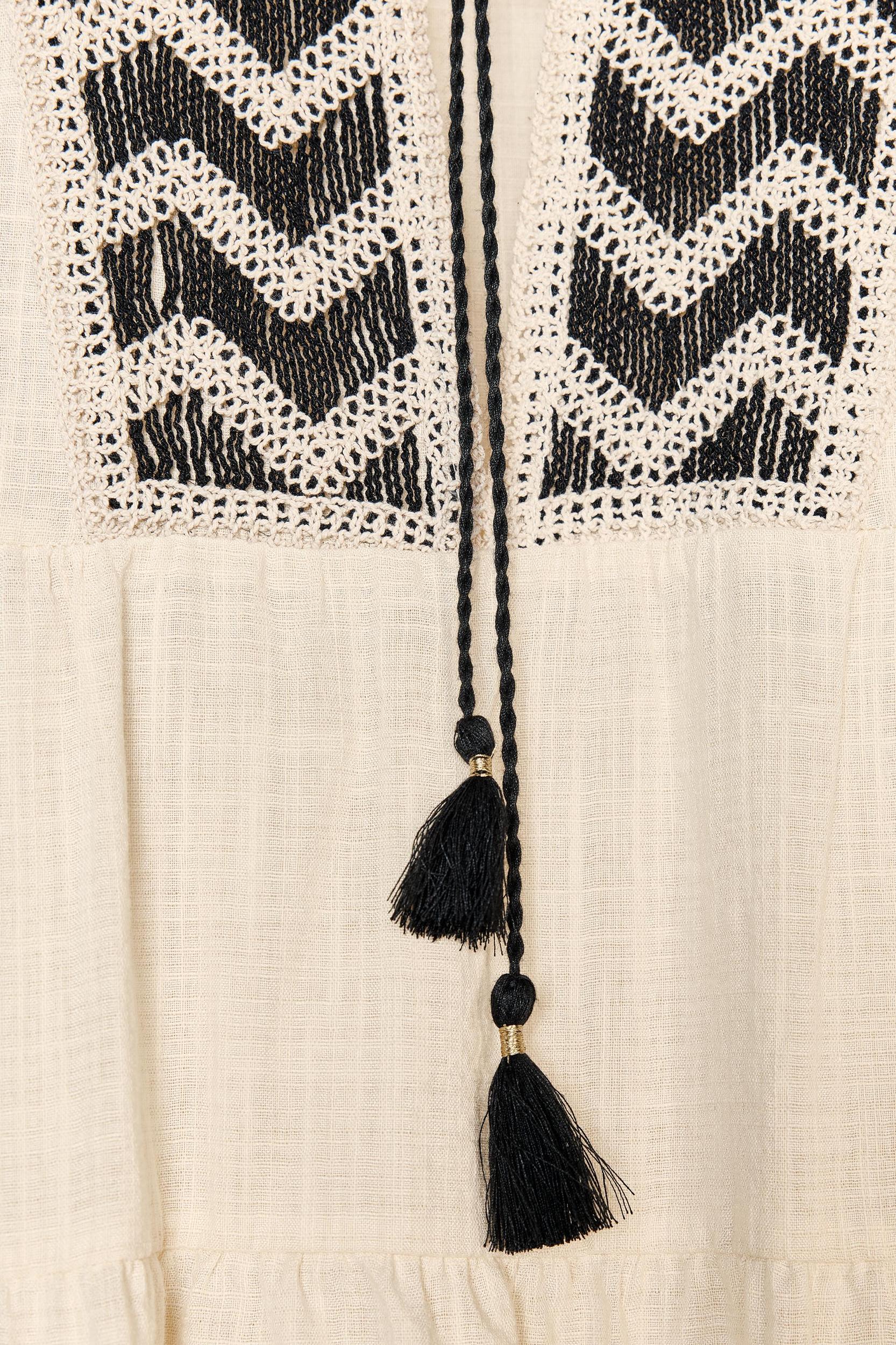 EMBROIDERED PANEL MINI DRESS Product Image