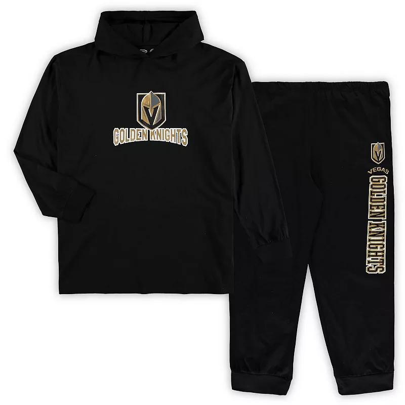 Men's Concepts Sport Black Vegas Golden Knights Big & Tall Pullover Hoodie & Joggers Sleep Set,  Product Image