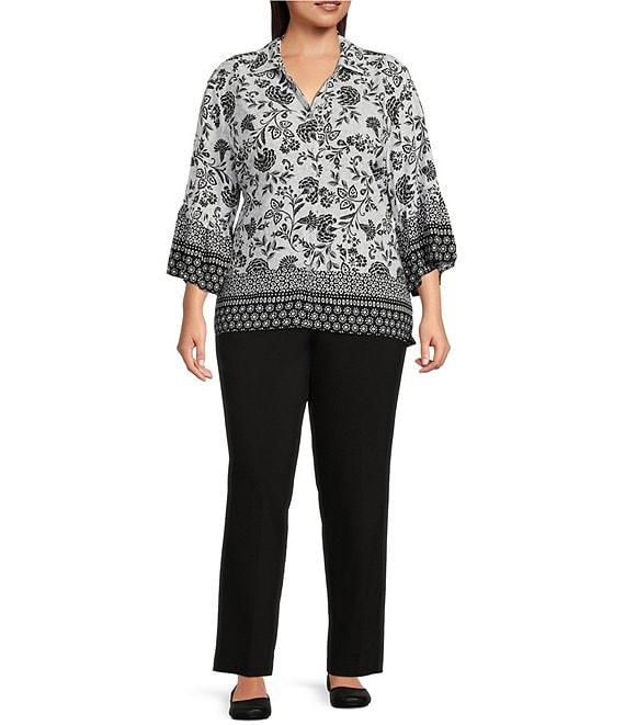 Allison Daley Plus Size Straight Leg Pull-On Pants Product Image