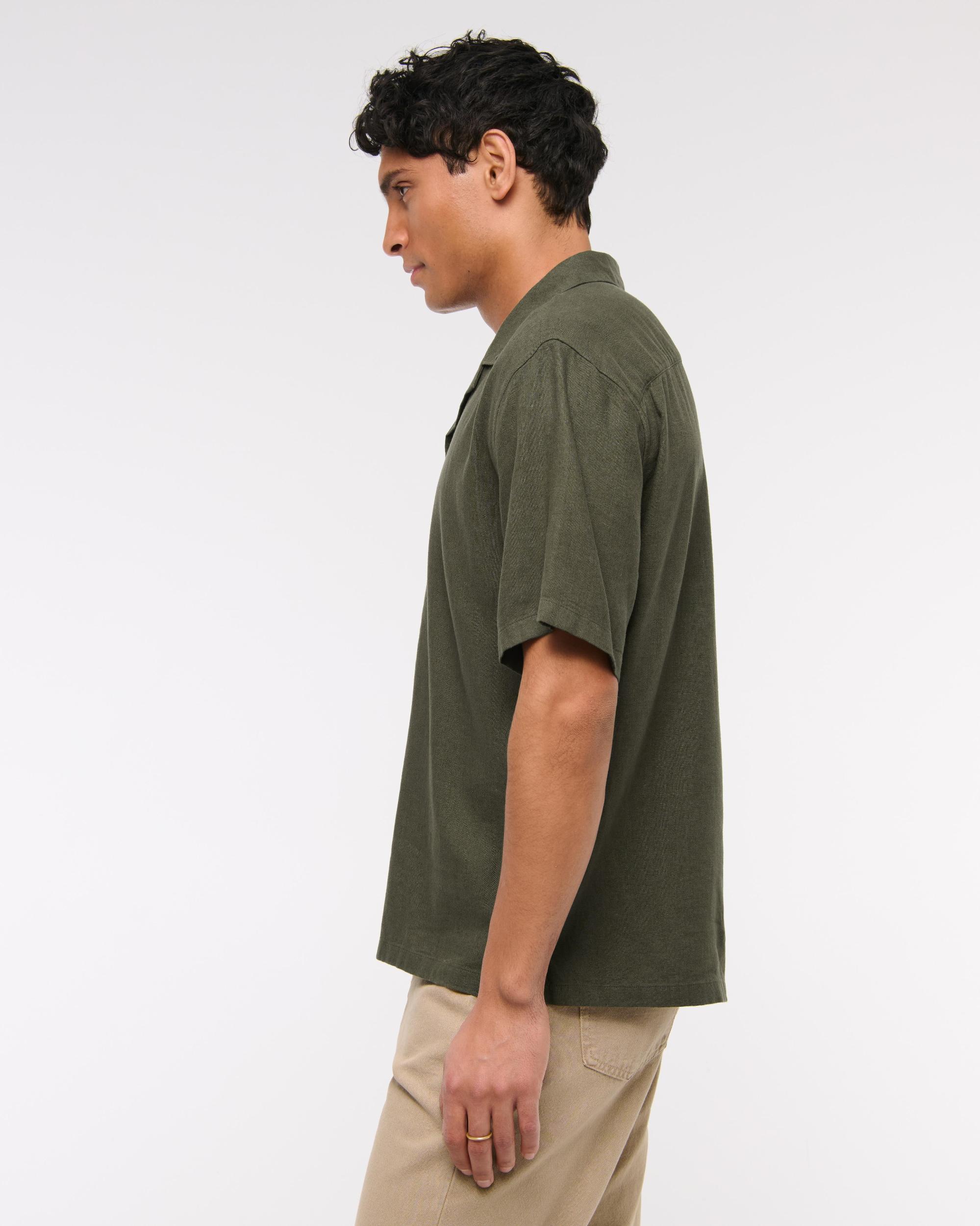 Camp Collar Summer Linen-Blend Shirt Product Image