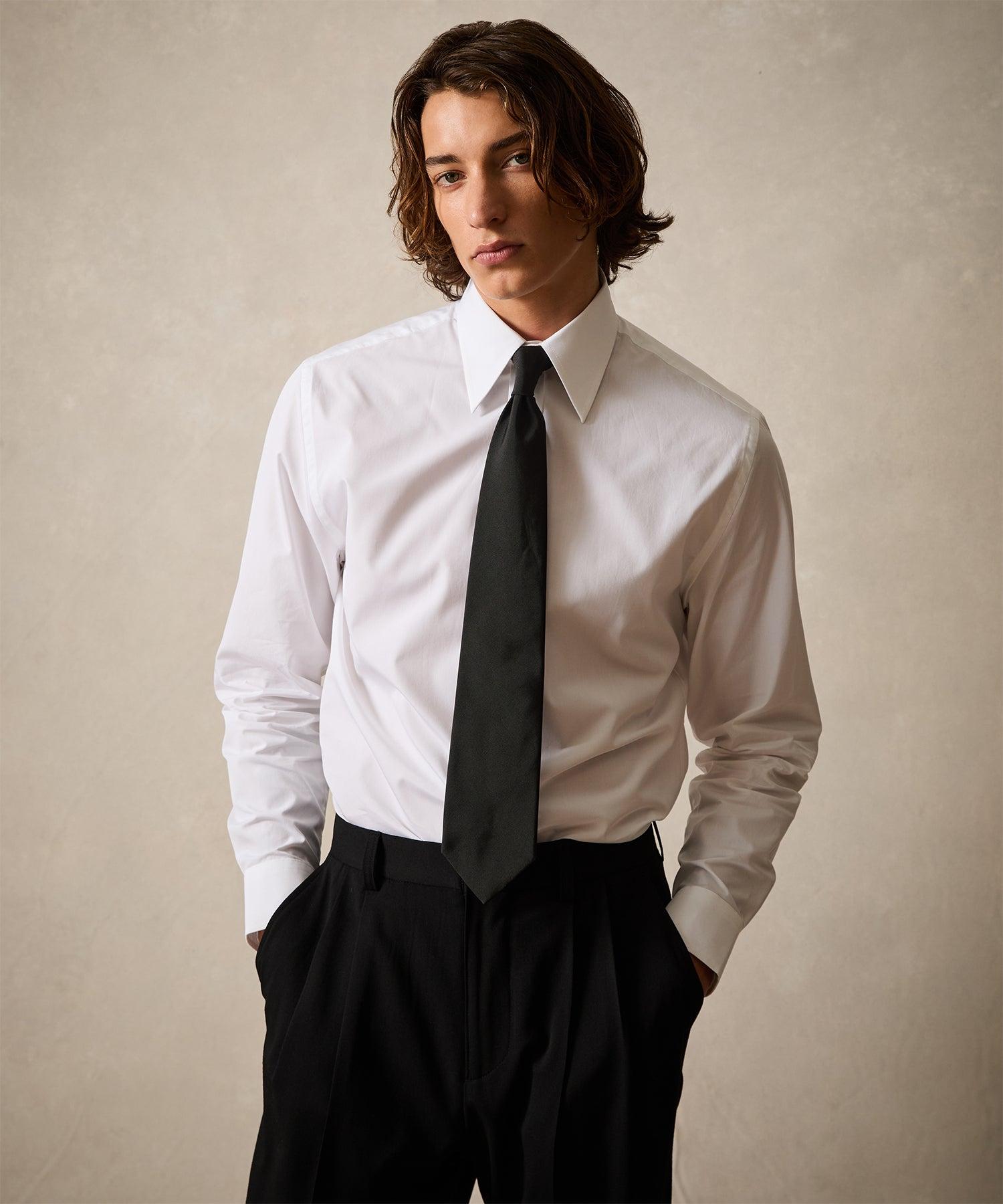 Poplin Long Point Collar Dress Shirt Product Image