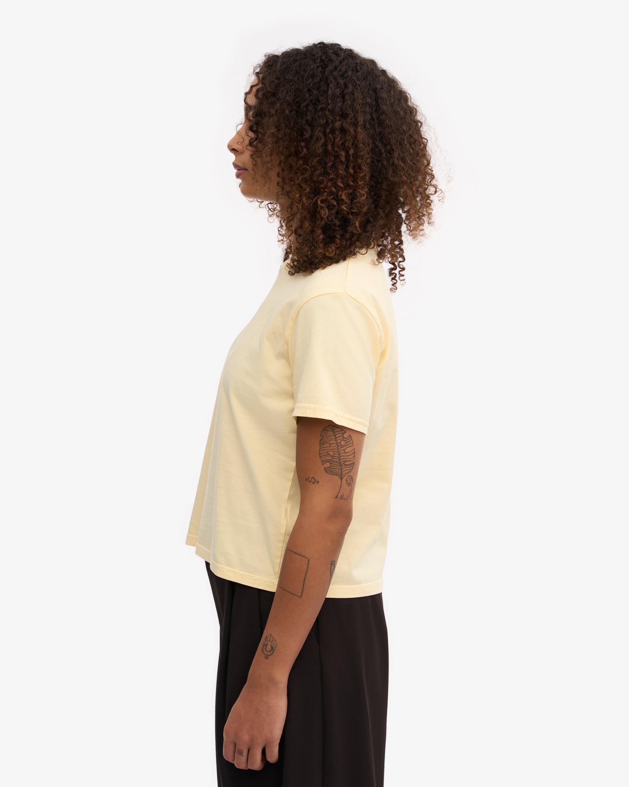 Organic Boxy Crop Tee - Soft Yellow Product Image