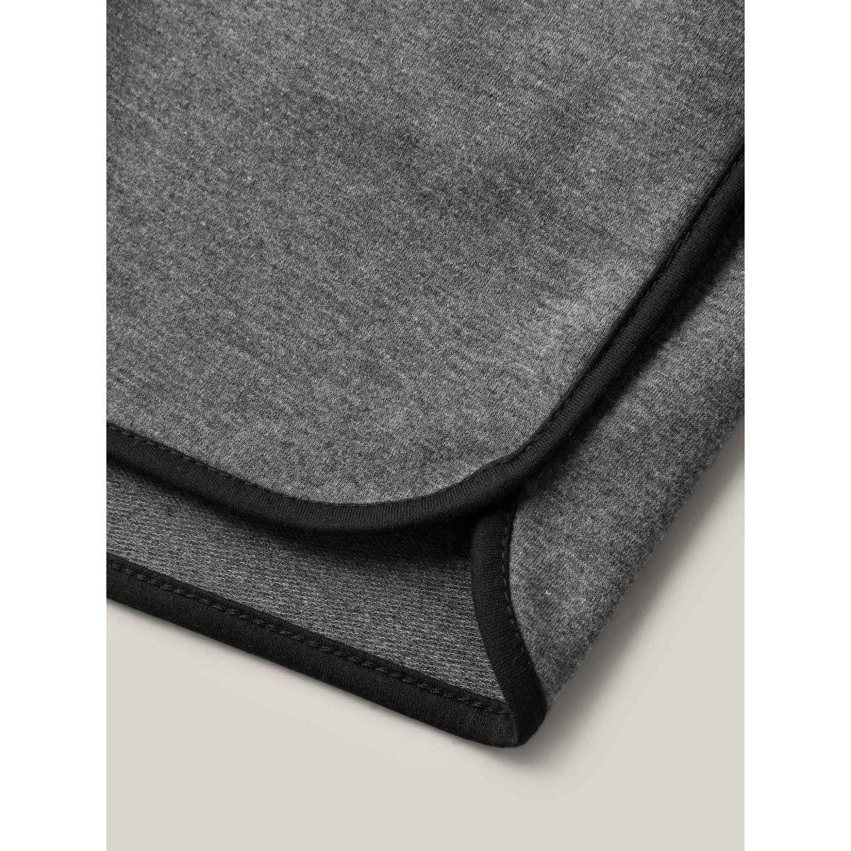 Plus Size Color Block Drawstring Plain Shorts Women DimGray Casual Contrast Loose Everyday Shorts BloomChic 22-24/3X Product Image