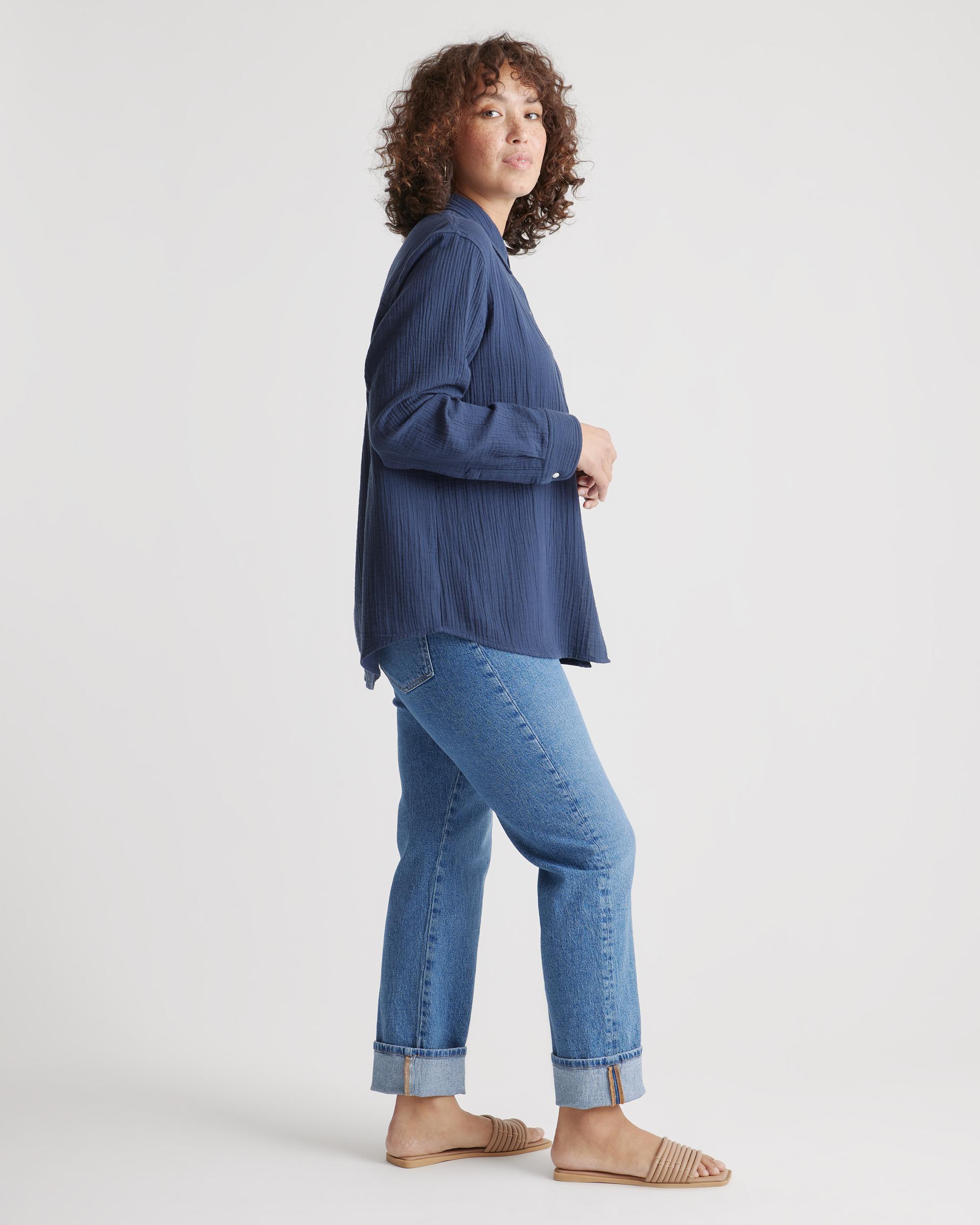 Quince | Women's Gauze Long Sleeve Shirt Organic Cotton Product Image