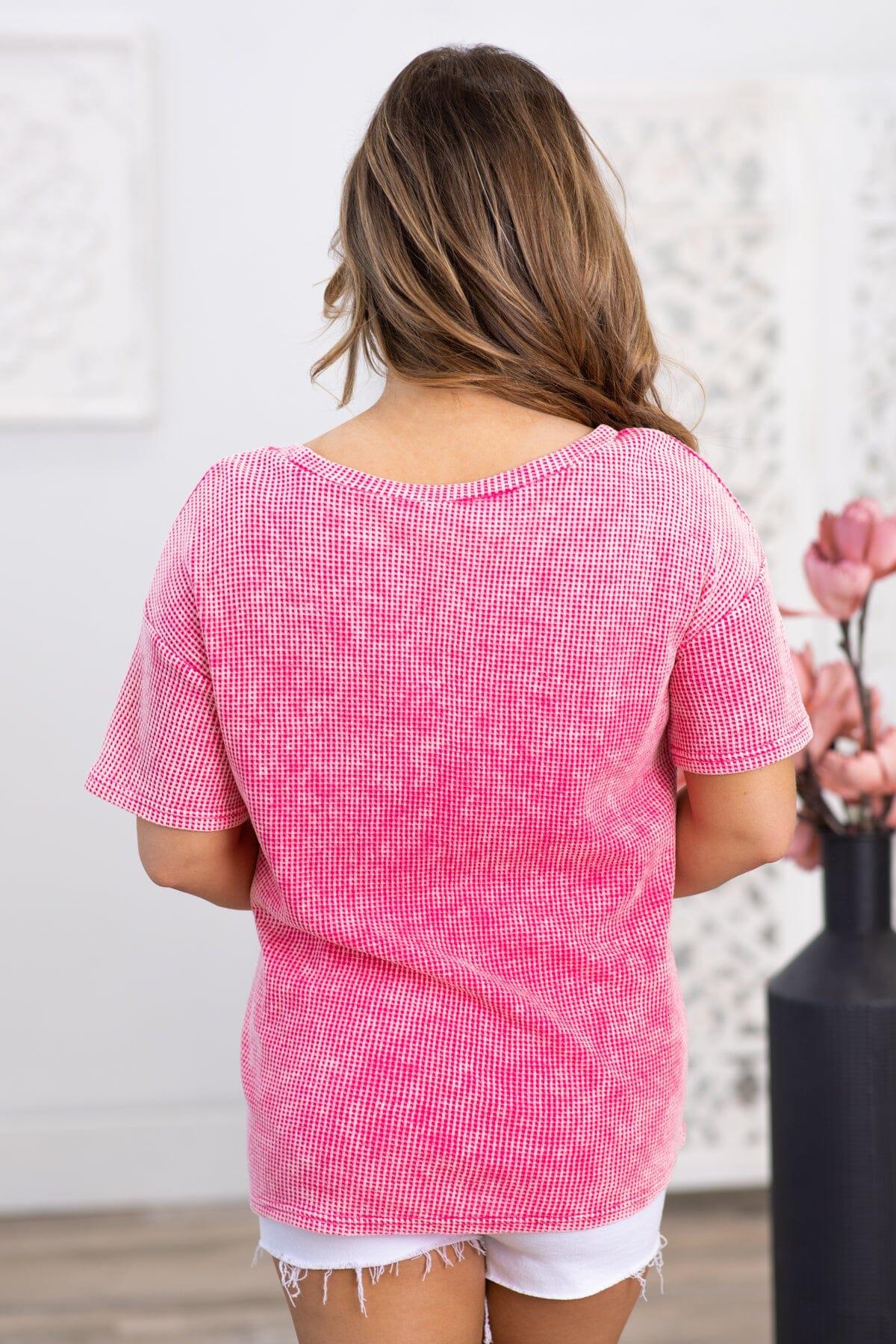 Hot Pink Washed Cool Mom Graphic Top Product Image