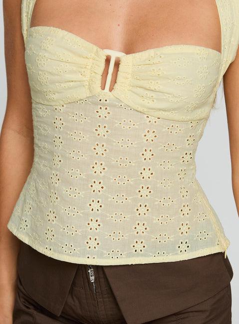 Isabetta Halter Top Lemon Product Image