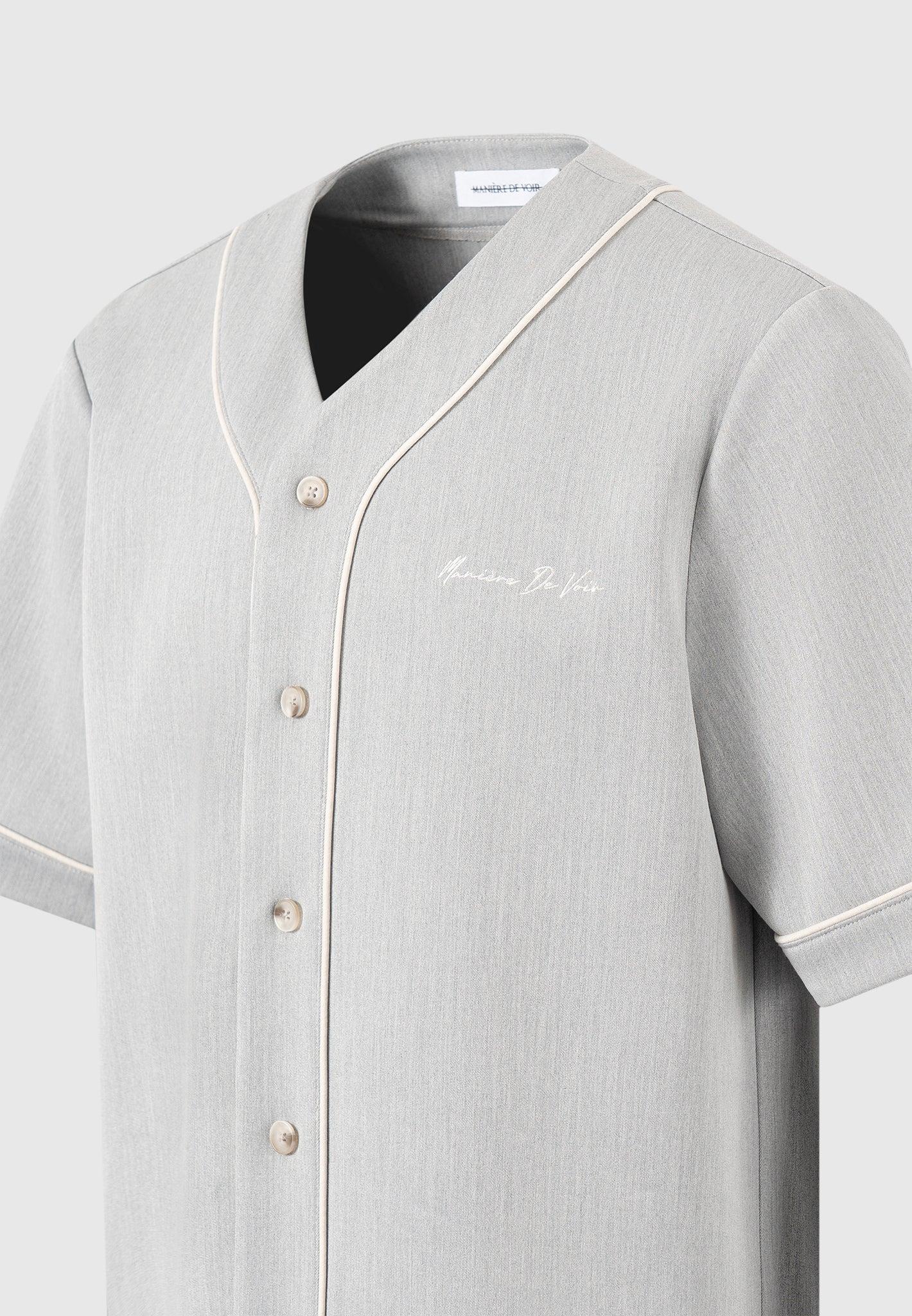 Signature Boxy Baseball Shirt - Grey Male Product Image