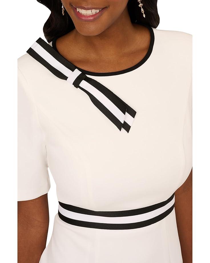 Stretch Crepe Tie Front Dress with Contrast Tipping Product Image