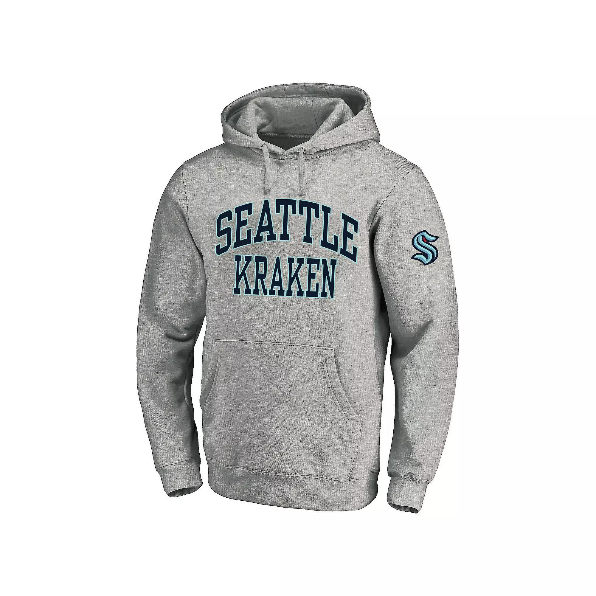 Men's Fanatics Heather Gray Seattle Kraken Big & Tall Fleece Pullover Hoodie,  Product Image