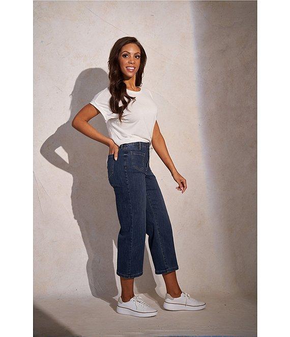 NYDJ Coco Stretch Denim High Rise Wide Leg Cropped Jeans Product Image