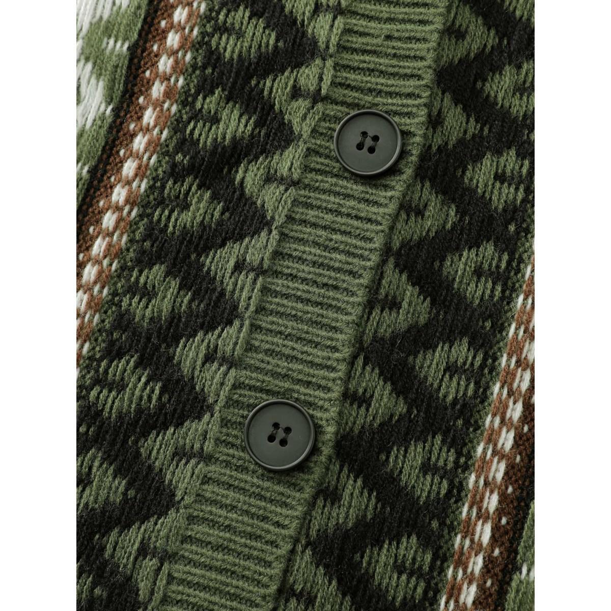 Plus Size Textured Button-Front Straight Sleeve Knit Cardigan ArmyGreen Women Loose Long Sleeve Casual Cardigans BloomChic 30/6X Product Image