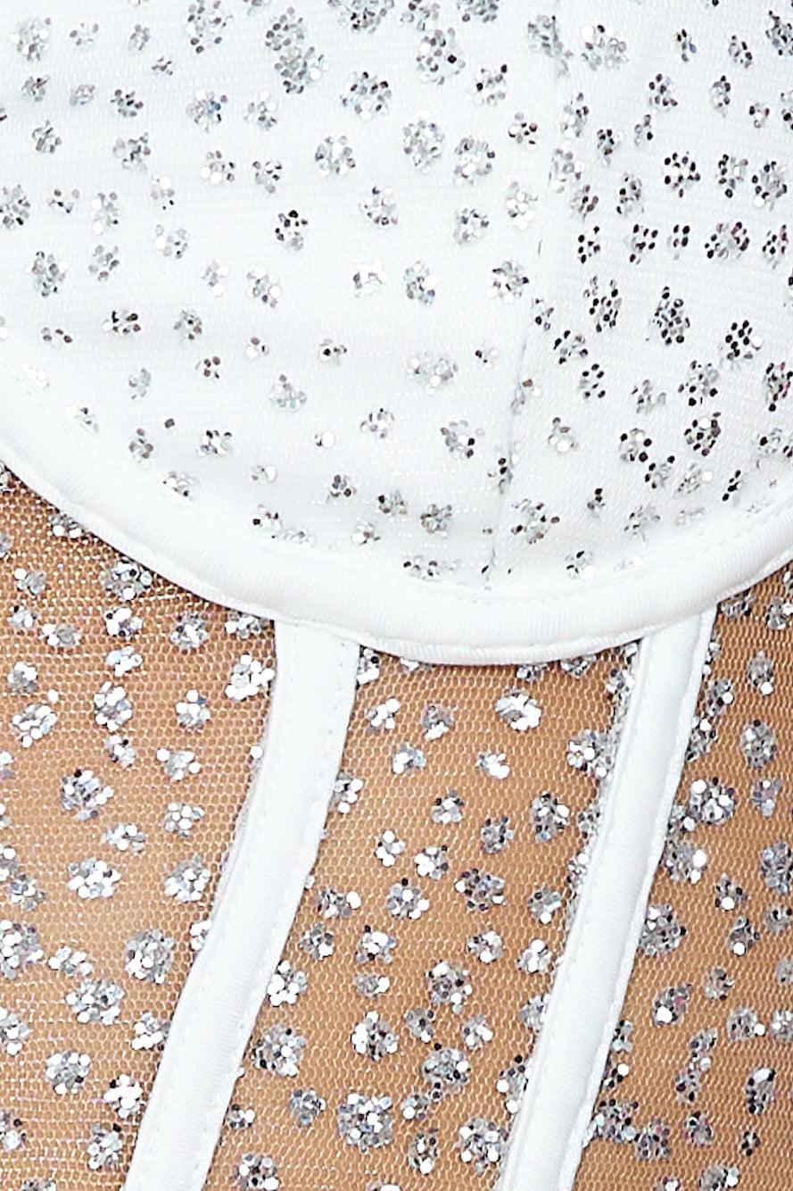 She's Dazzling Crop Top White Product Image