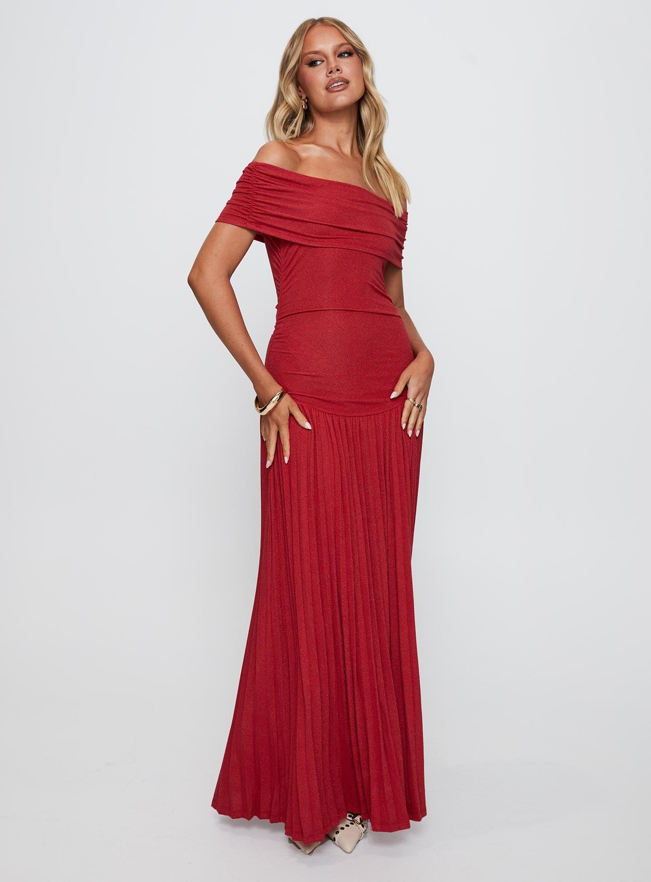 Field Of Dreams Maxi Dress Crimson Product Image